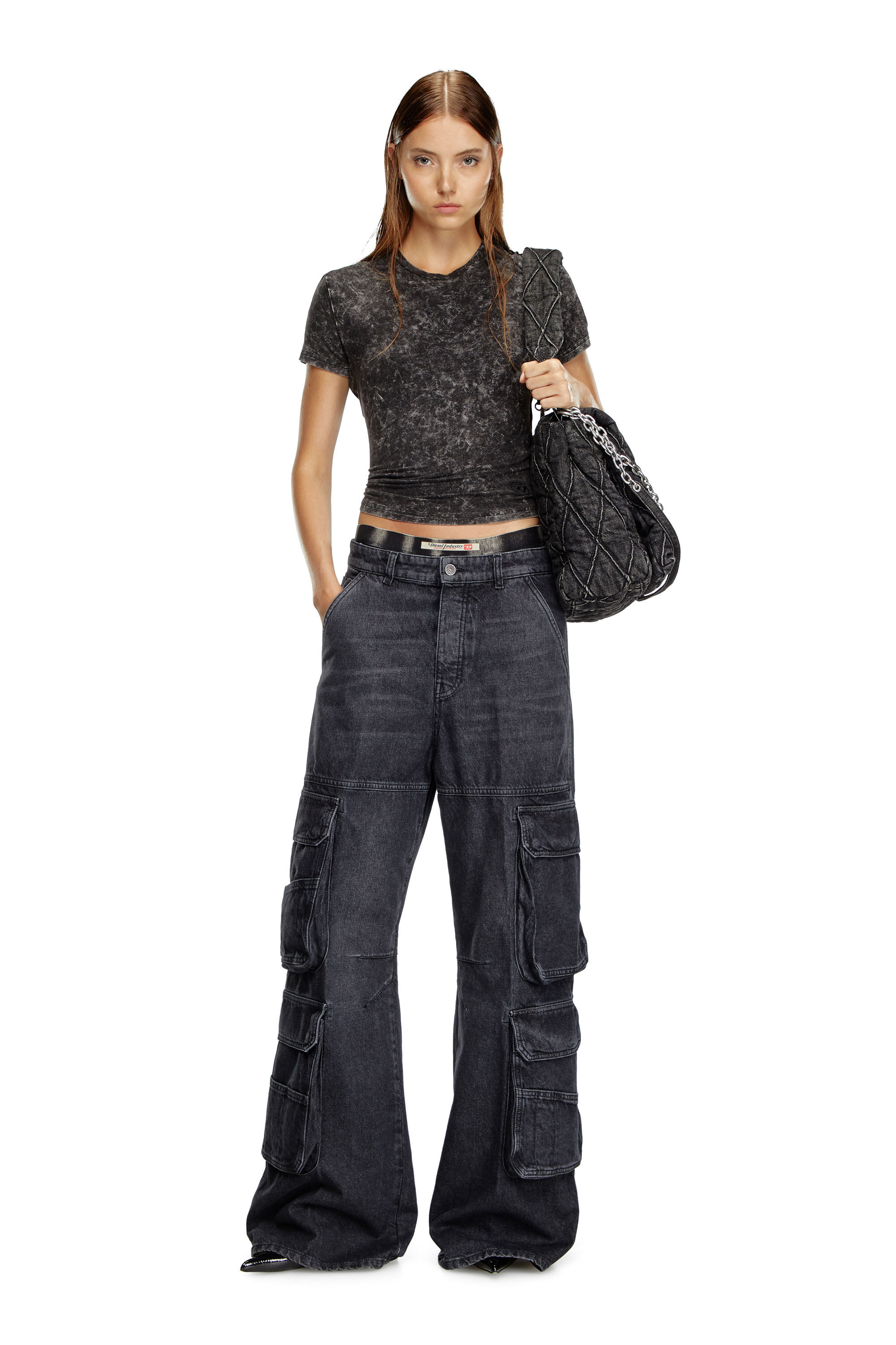 パンツ Diesel Relaxed Jeans 1996 D-Sire 1996 D-Sire Women: Low waist, 90's cargo Jeans, Black | Diesel