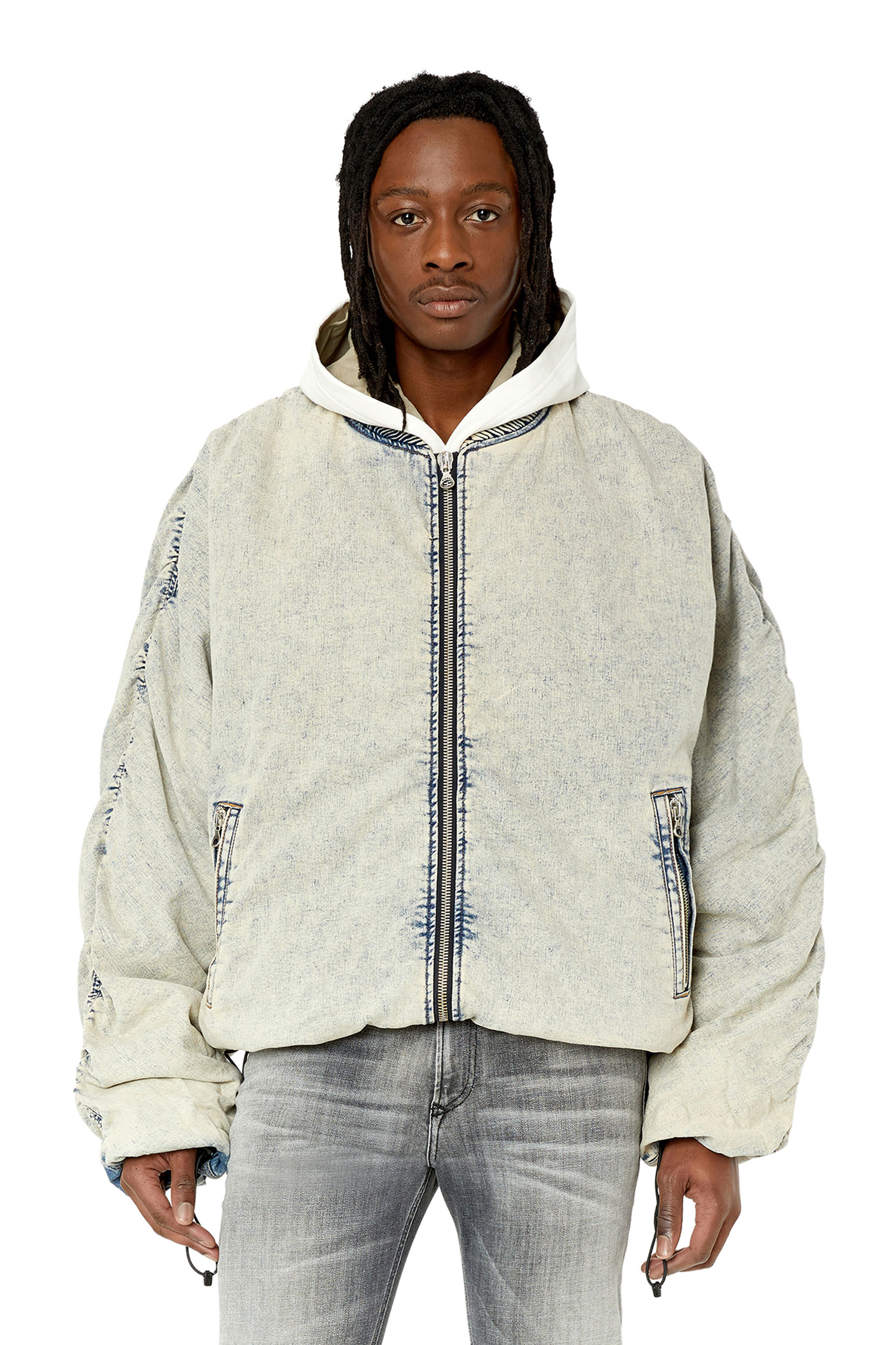 D BRESSY Man Padded denim bomber jacket Diesel