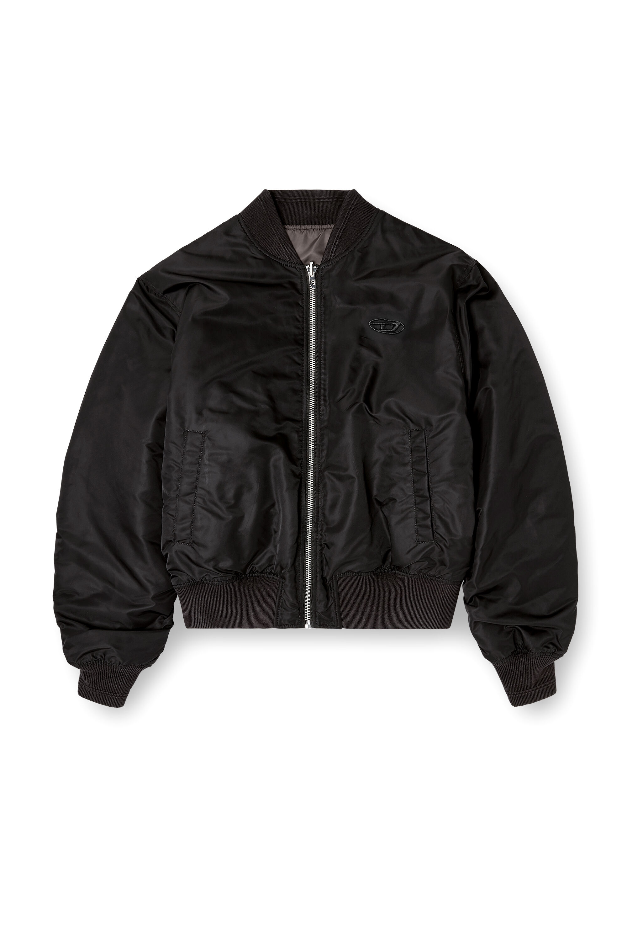 Diesel - W-TYPE-D1, Man's Padded bomber jacket with Oval D embroidery in Black - 2