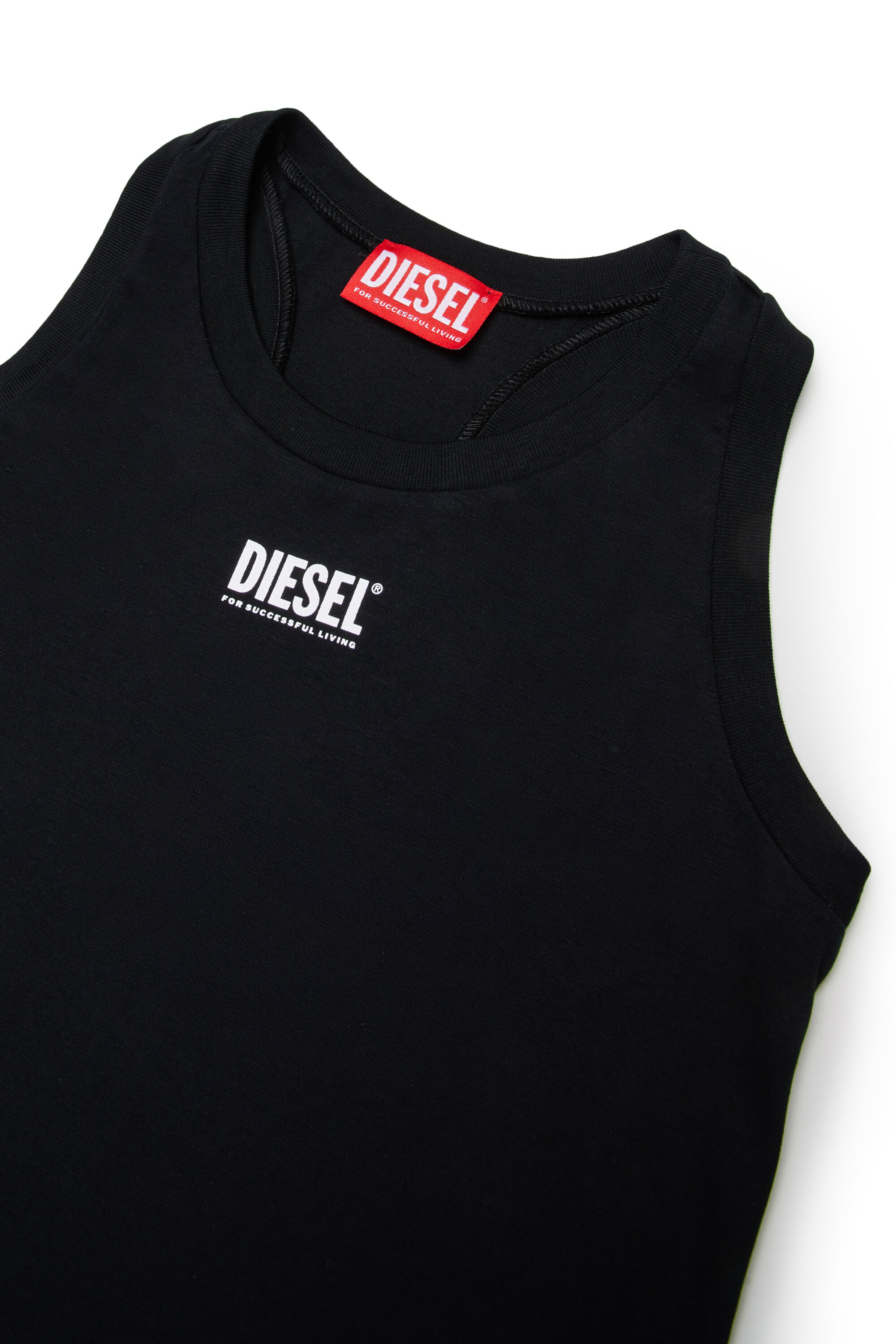 Diesel - MCUNDY, Woman's Beach dress with logo print in Black - 3