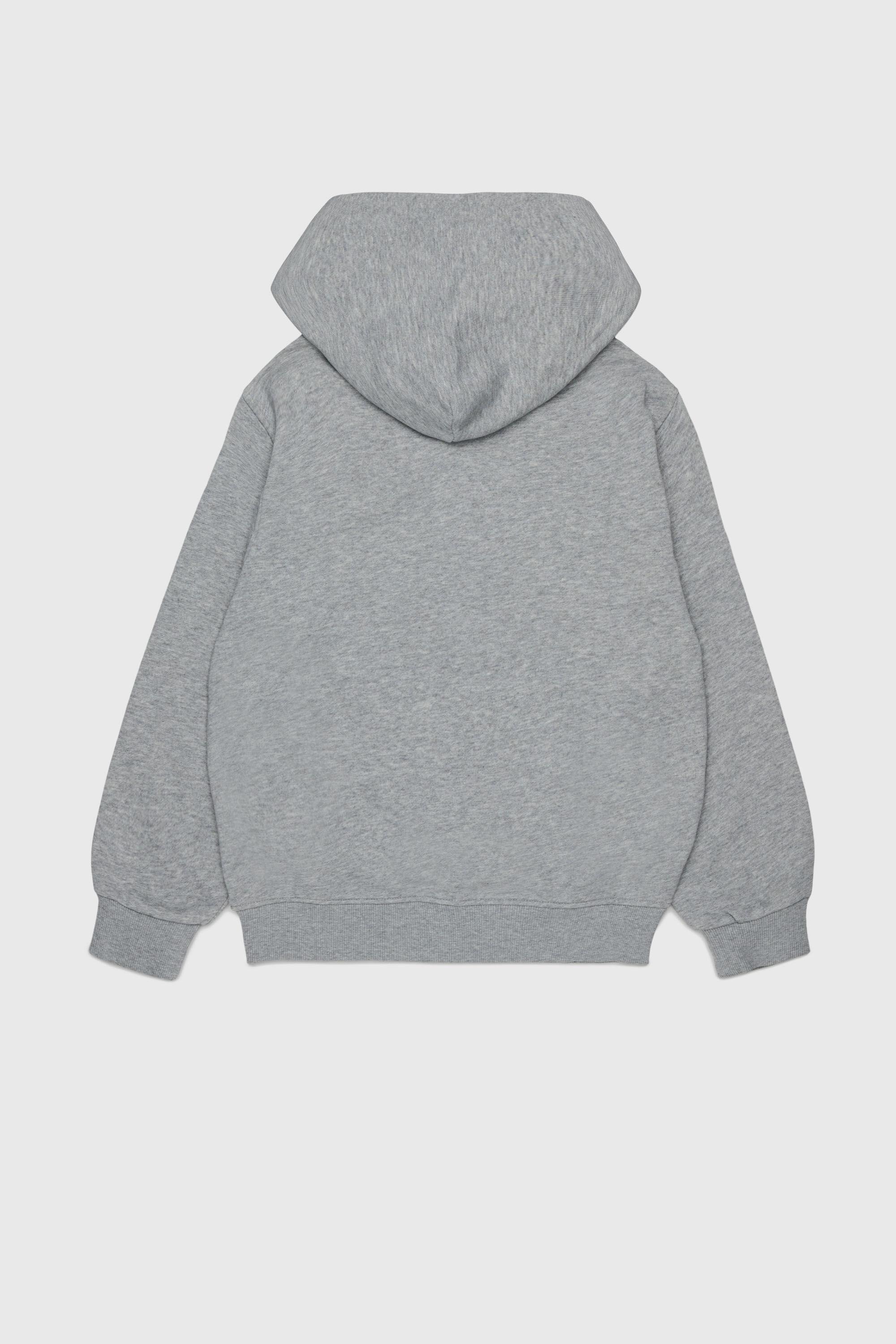 Diesel - SJEANSHOOD OVER, Man's Zip-up hoodie with frayed logo letters in Grey - 2
