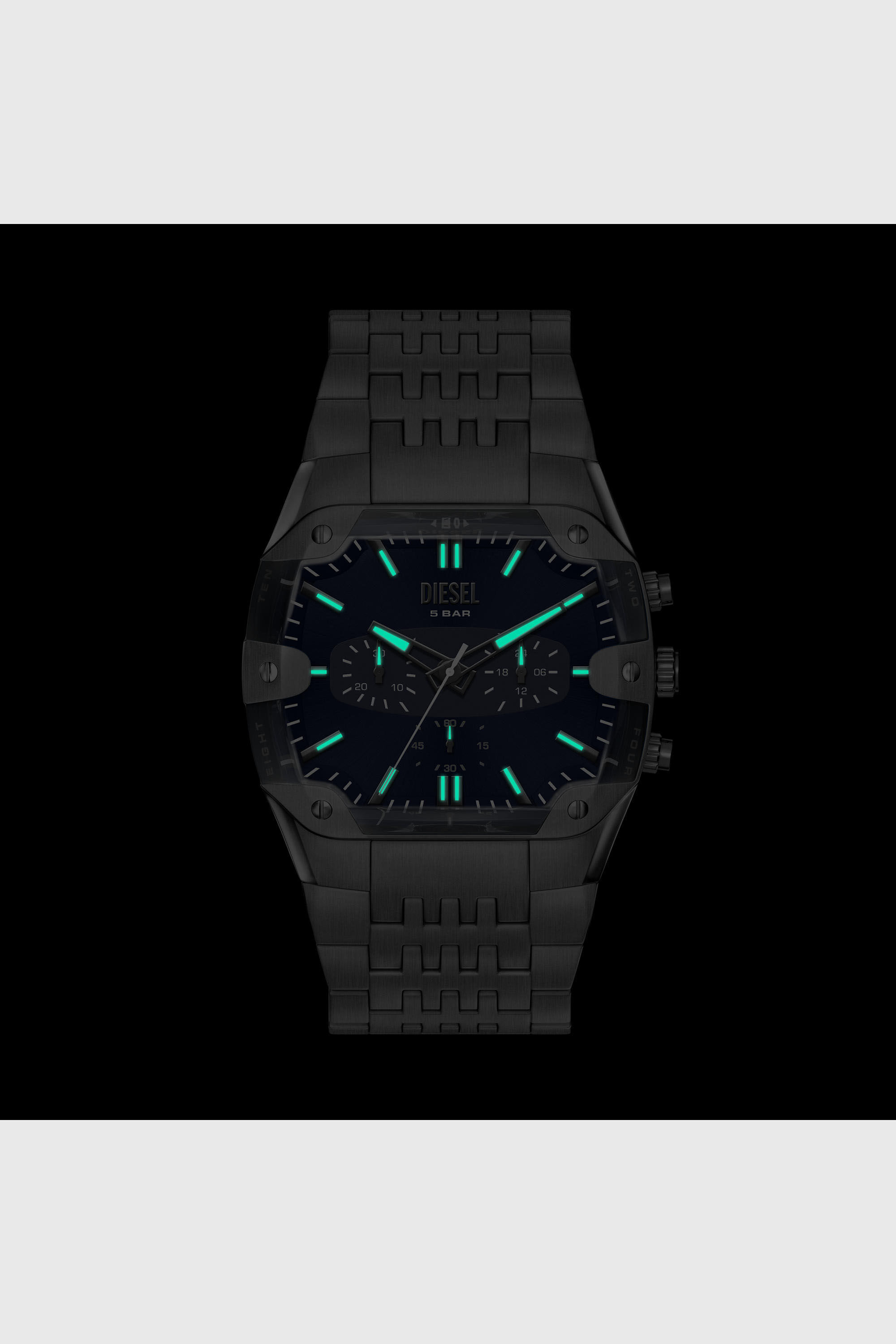 Diesel - DZ4717 WATCH, Man's Spiked Cushion gunmetal stainless steel watch in Dark grey - 6