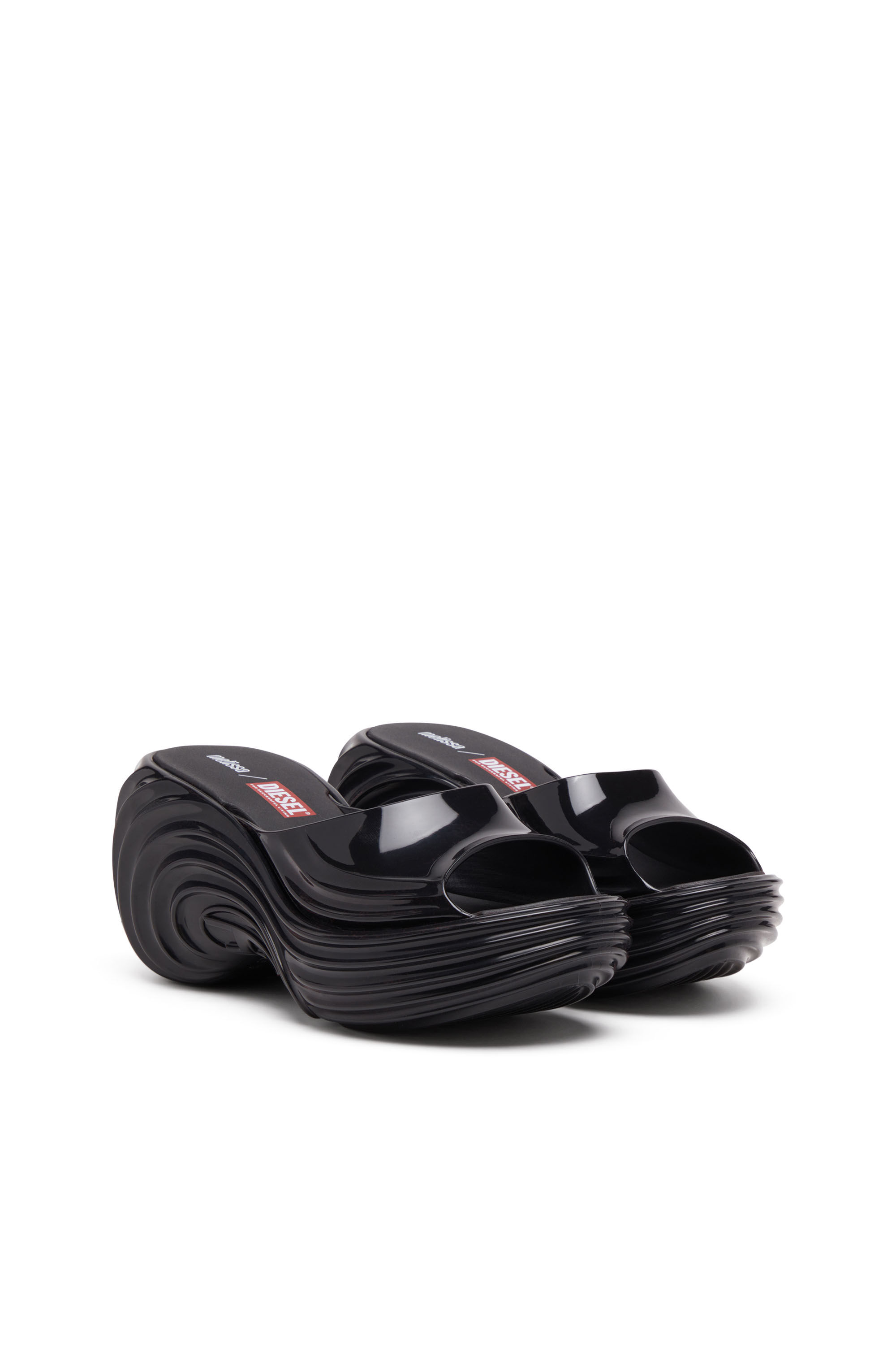 Diesel - MELISSA QUANTUM PLATFORM, Woman's Platform mule in Melflex&reg; in Black - 2