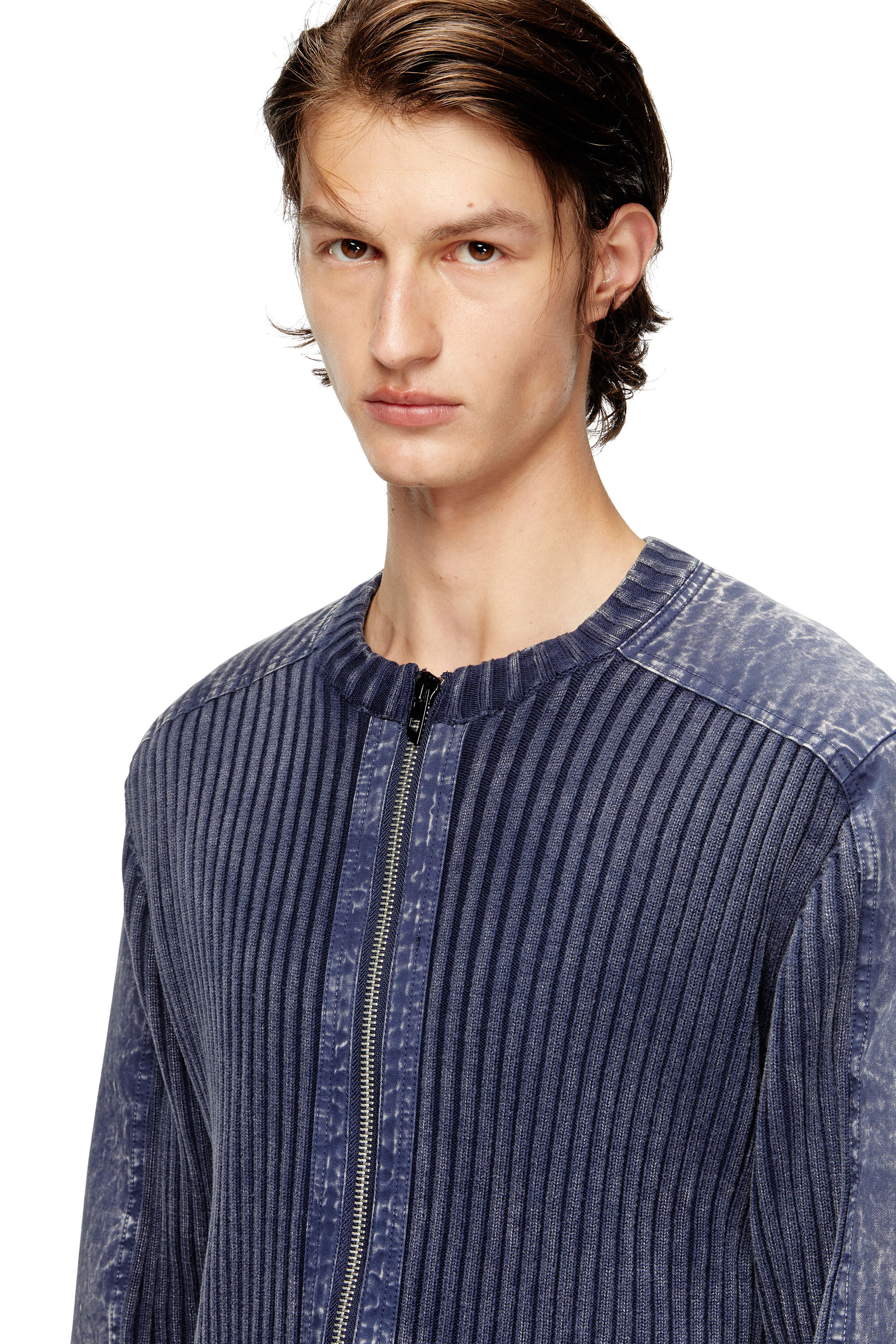 Diesel - K-MATTY, Man's Zip-up cardigan with contrast panels in null - 5