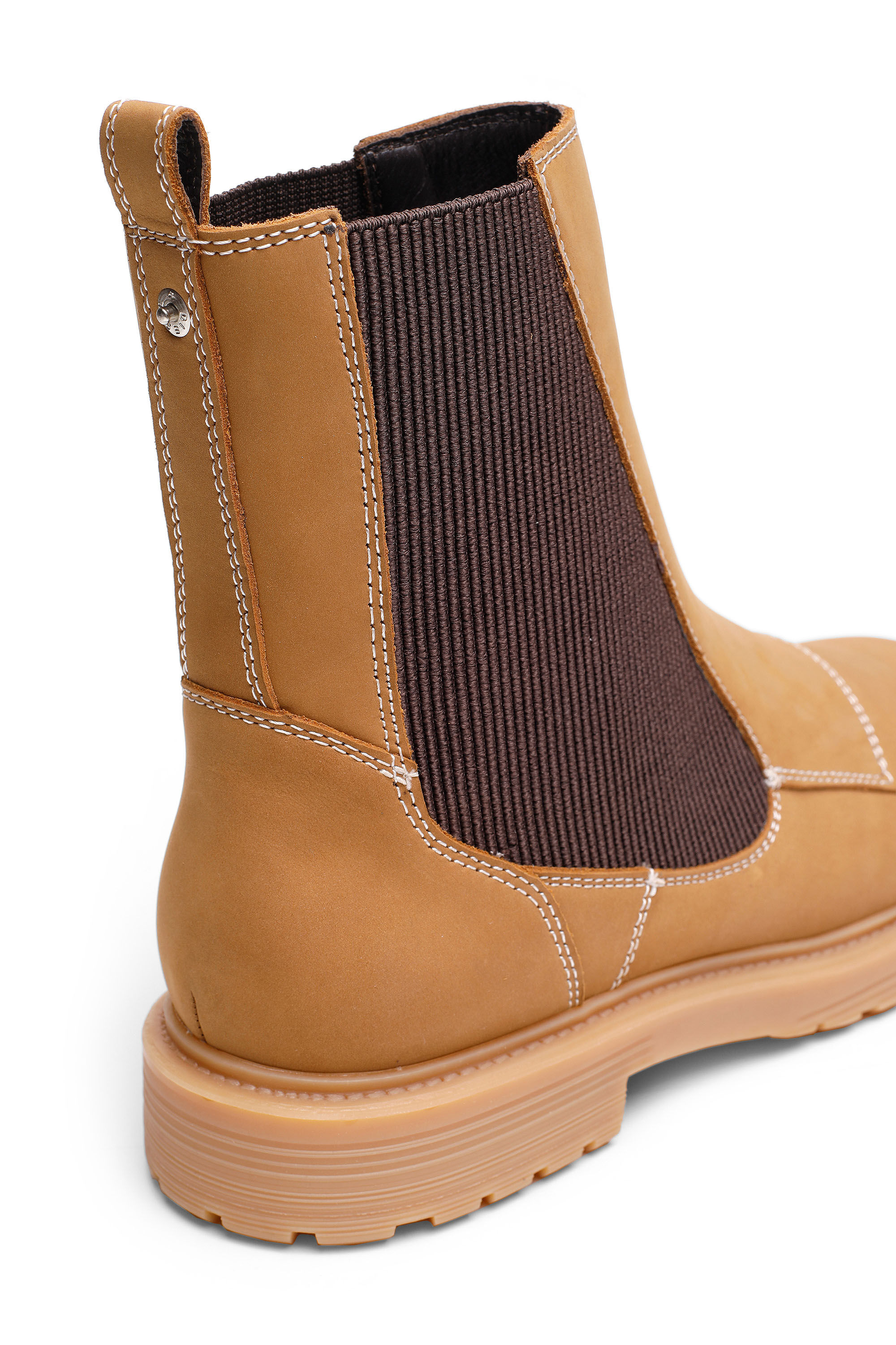 light brown leather chelsea boots