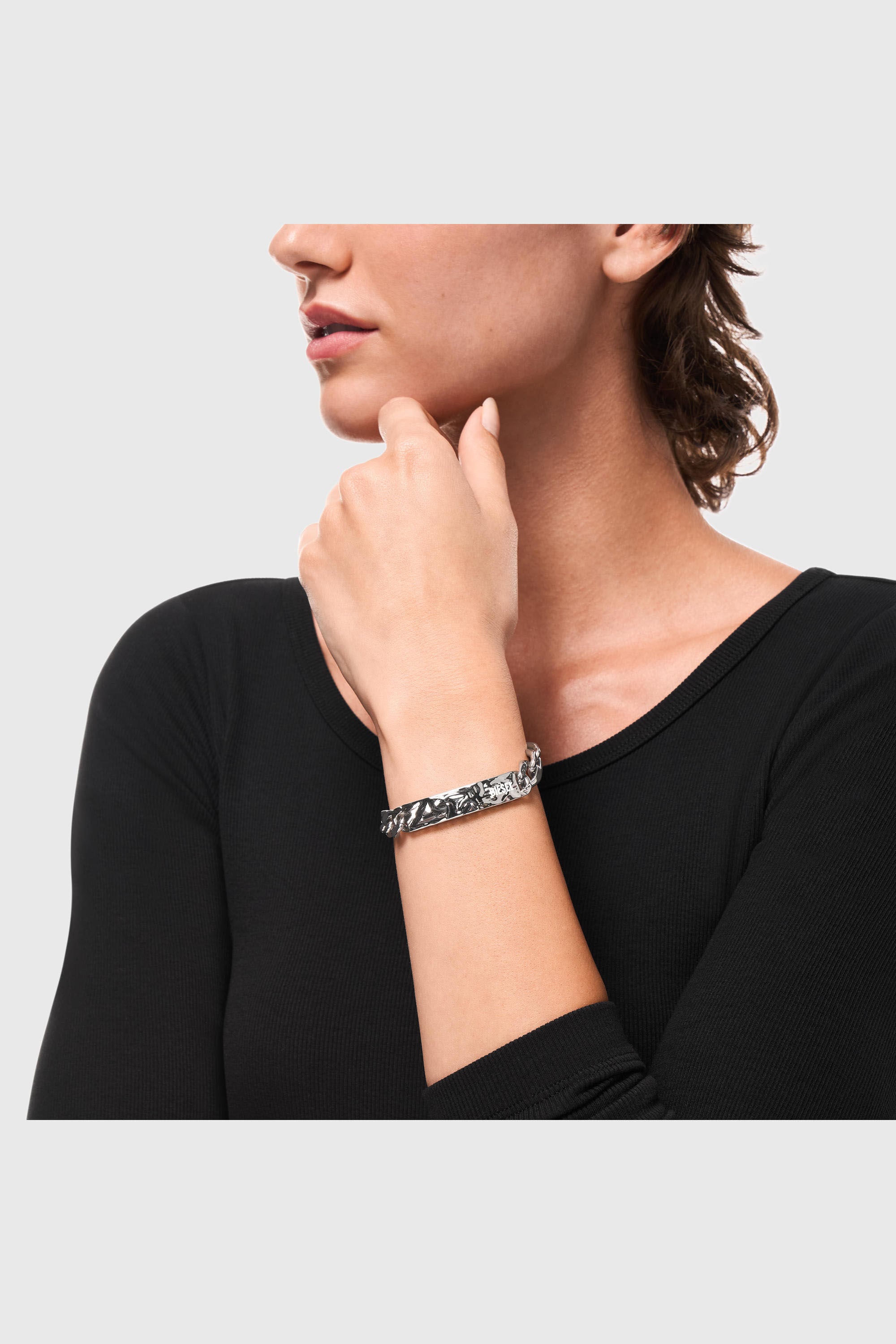 Diesel - DX1732040, Unisex's Stainless Steel ID Bracelet in Silver - 5
