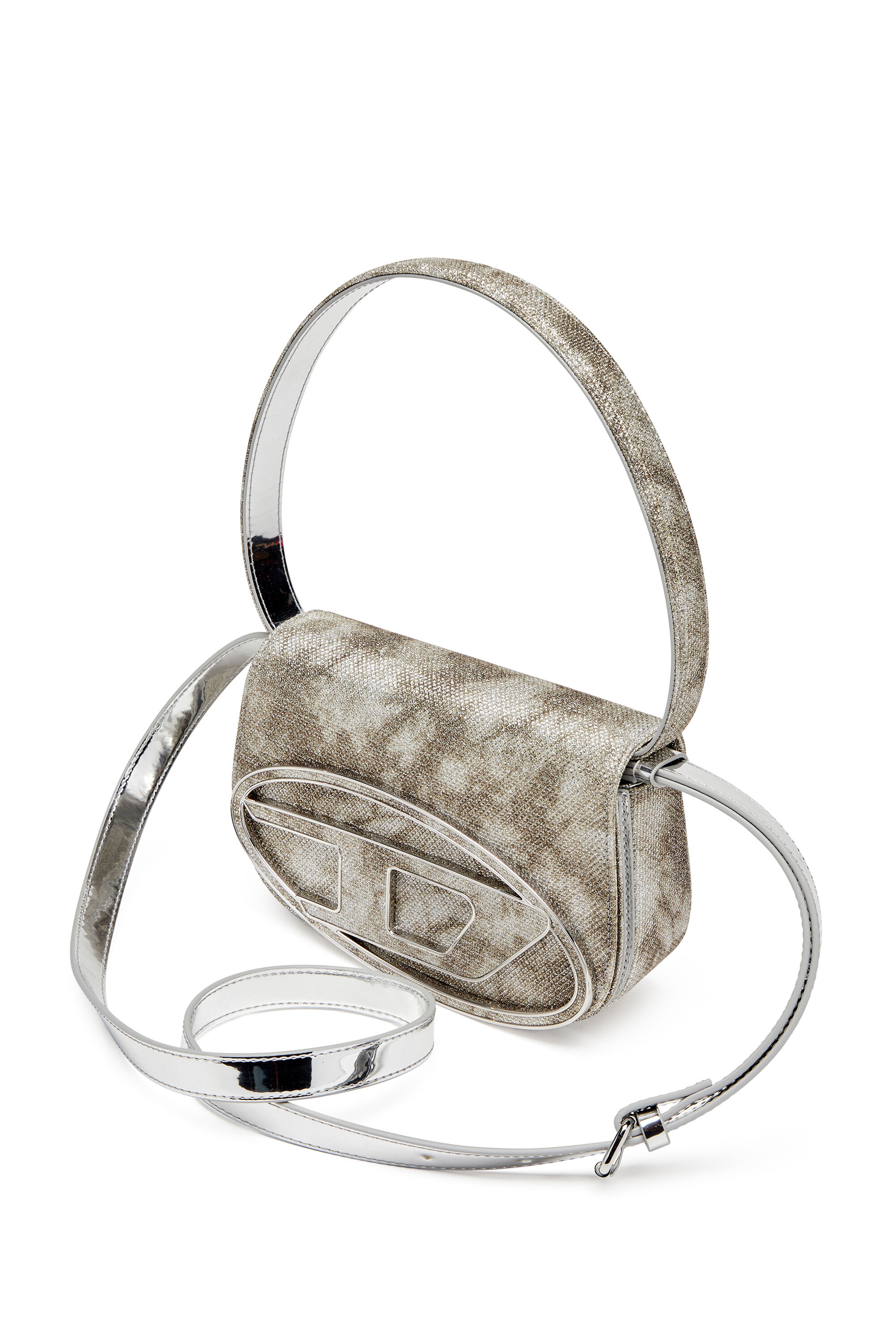 Diesel - 1DR, Woman's 1DR-Iconic shoulder bag in shimmer fabric in Military Green - 2