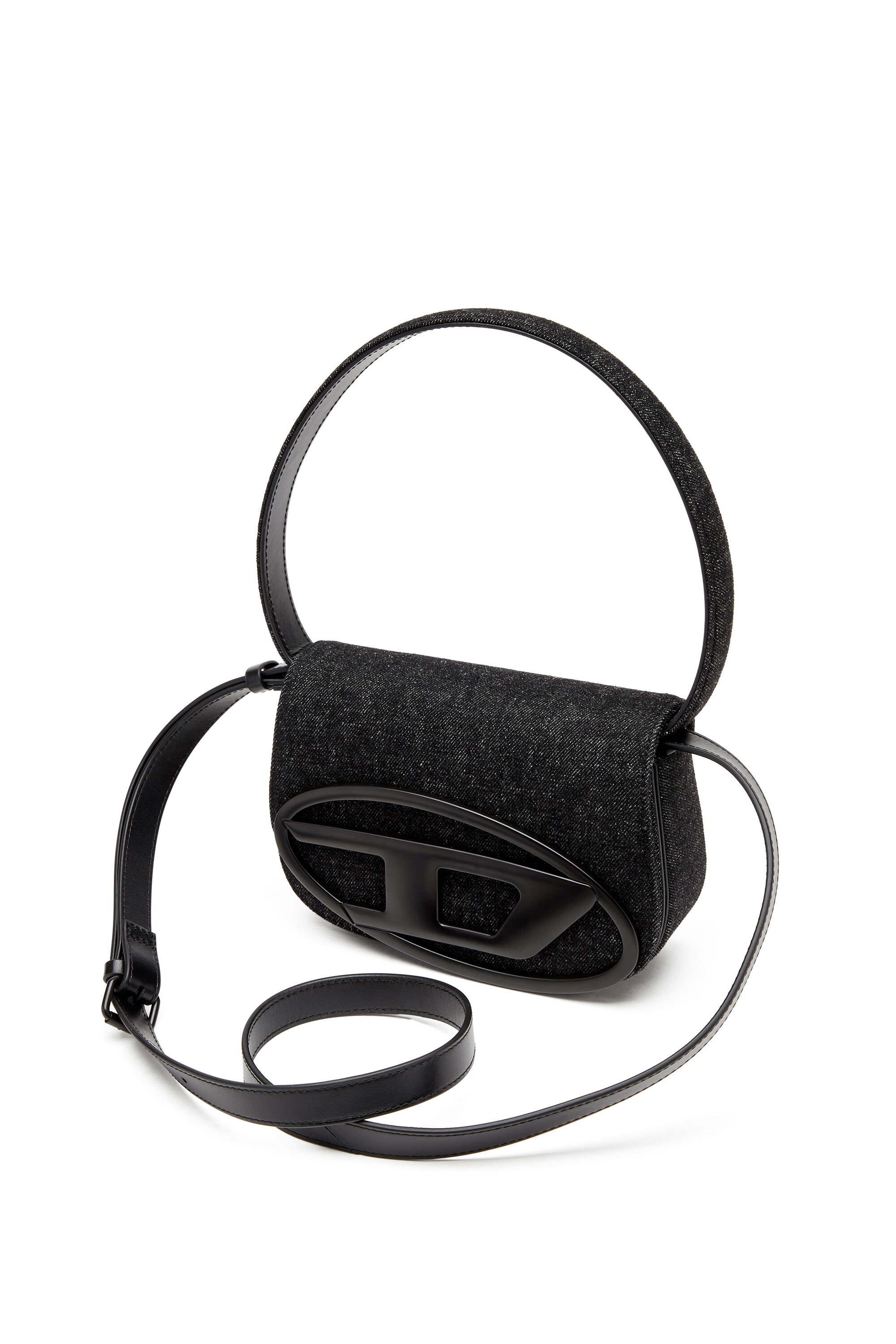 Women's 1DR-Iconic shoulder bag in washed denim | Black | Diesel