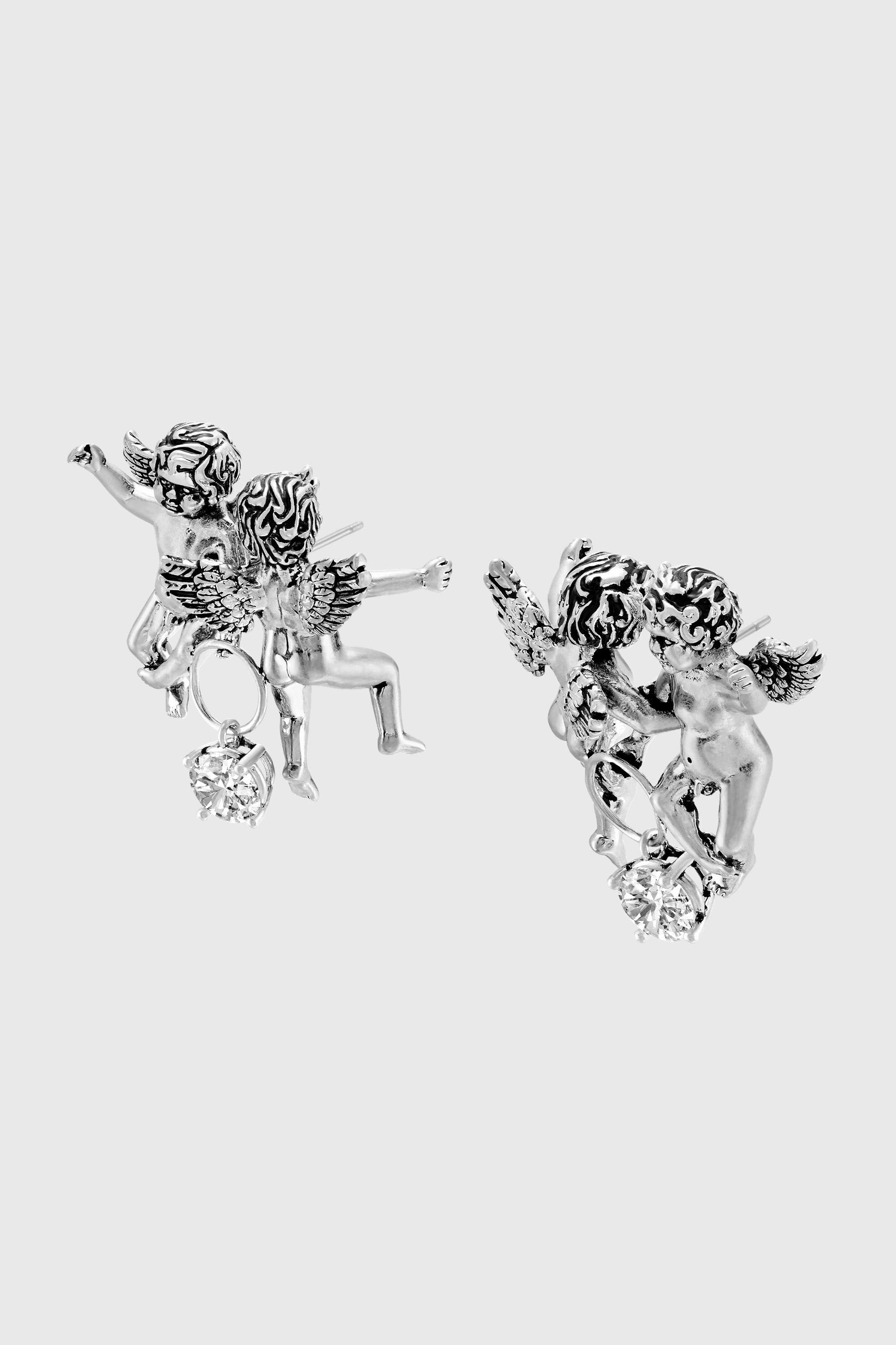 Diesel - DX1753040, Unisex's Silver-tone angel drop earrings in Silver - 1