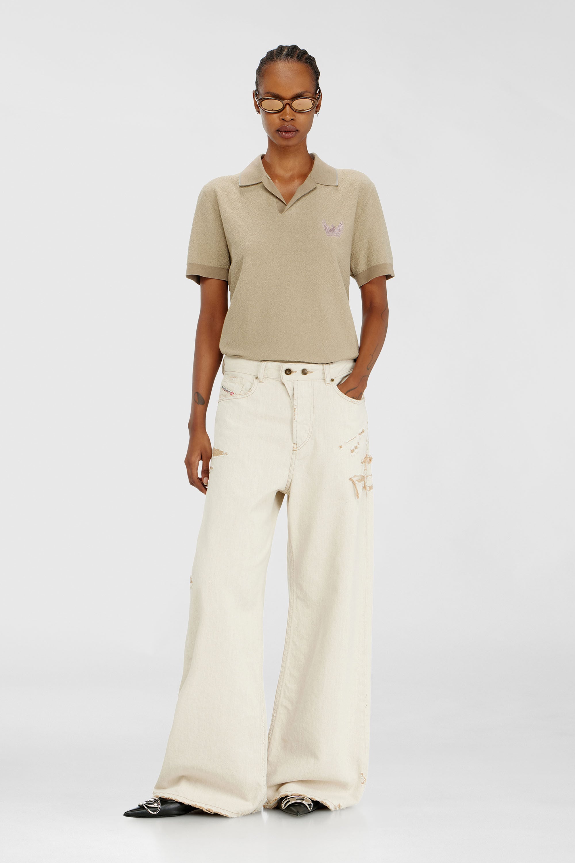 Diesel - Woman's Relaxed Jeans 1996 D-Sire 09P89, Beige - 1