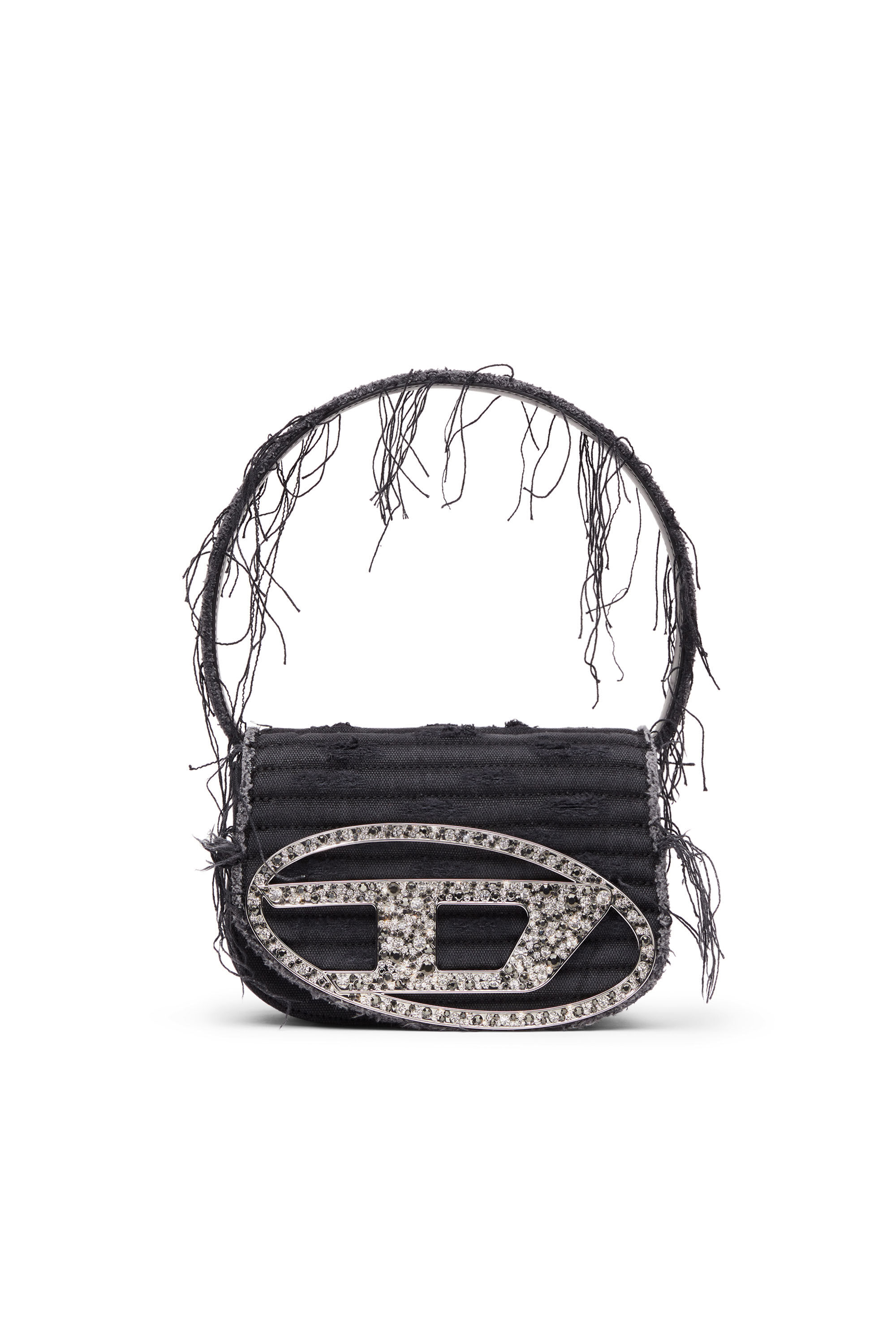 Women's 1DR-Iconic shoulder bag in canvas and leather | Black