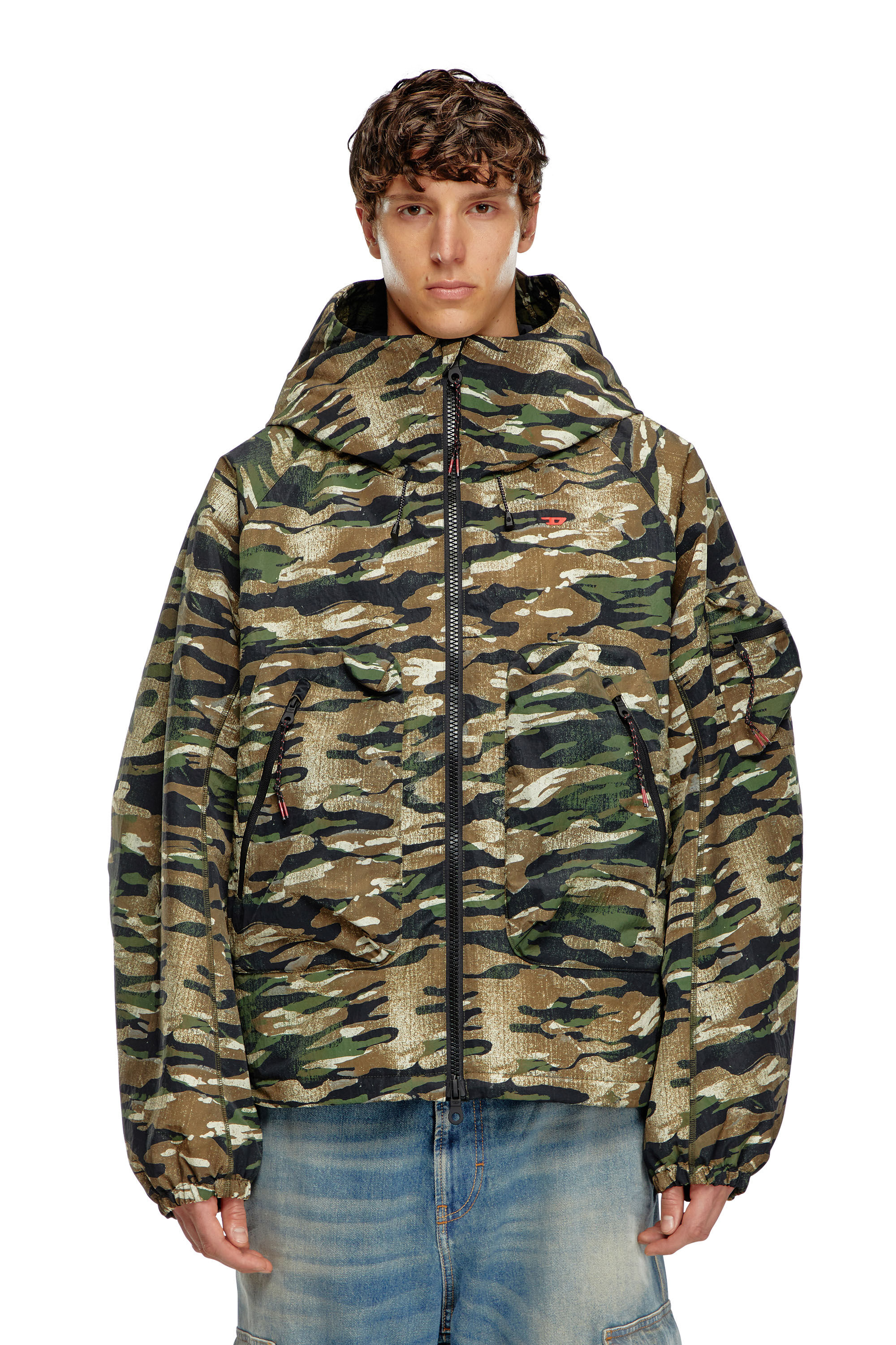 Mens camo hooded jacket clearance
