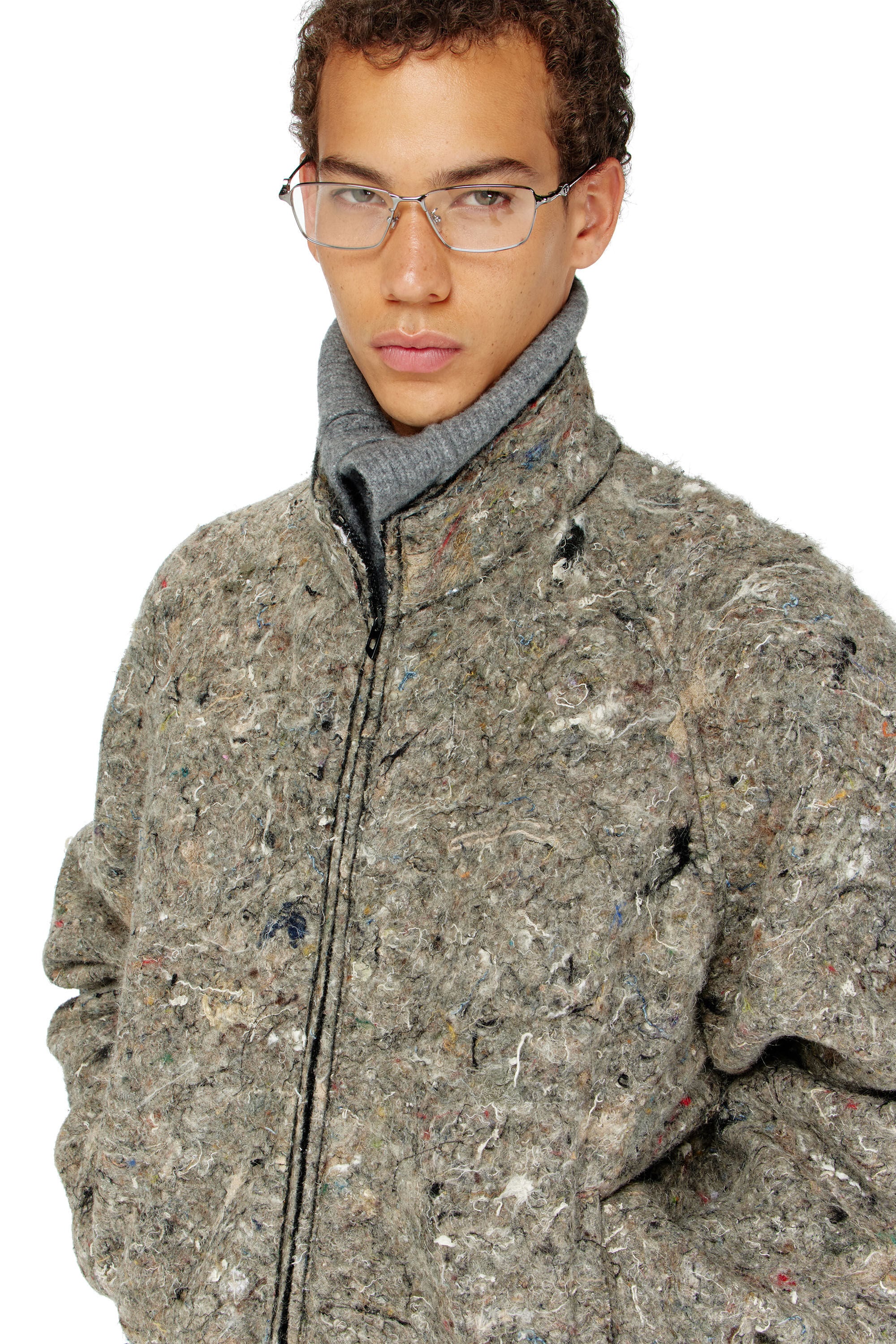 Diesel - J-DISTEM, Man's Upcycled felted jacket in null - 4