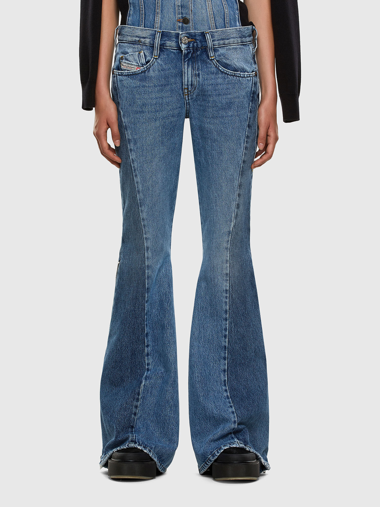 bootcut light blue jeans