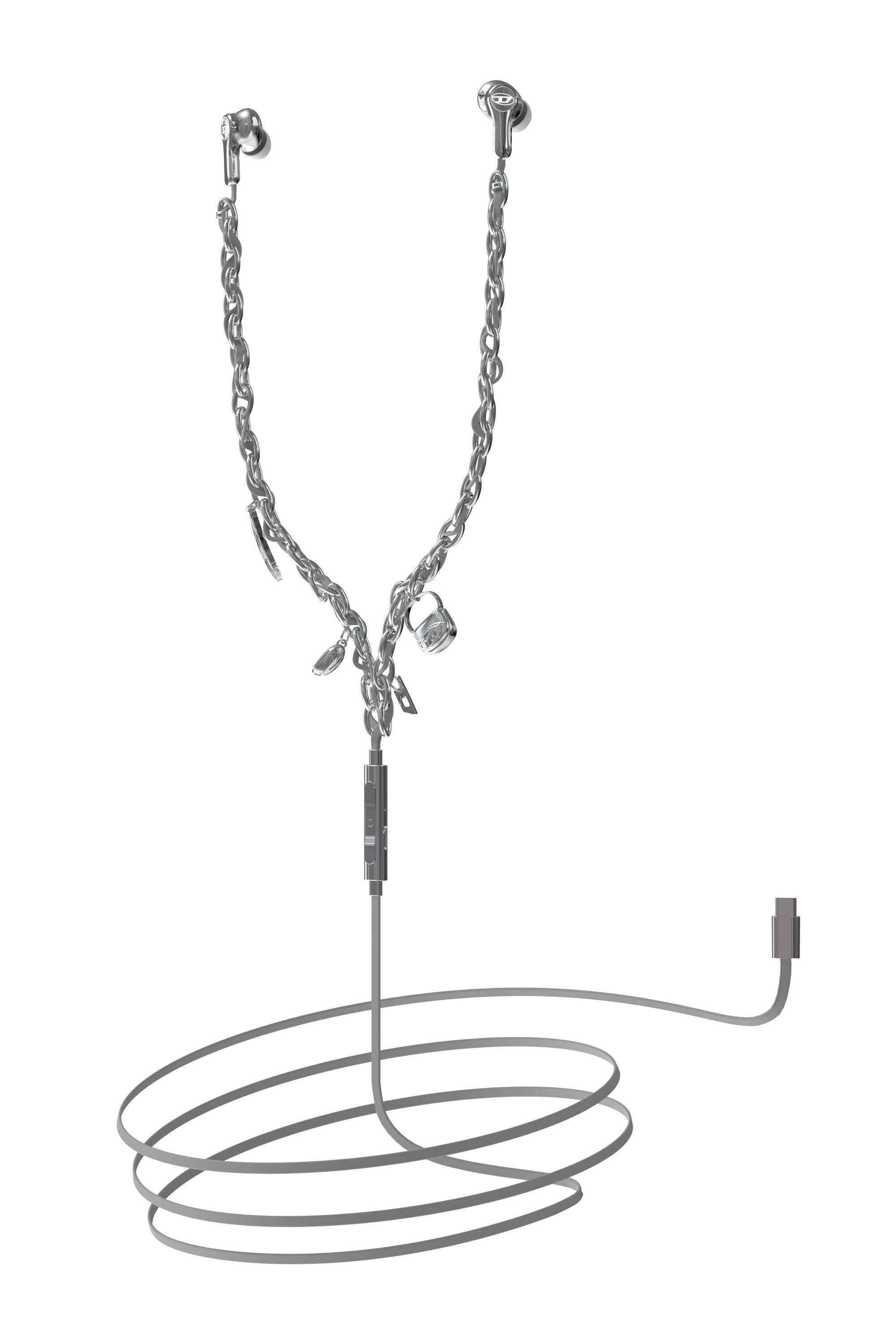 Diesel - 60458  WIRED EARBUDS, Unisex's Wired Earbuds and charms in Silver - 2