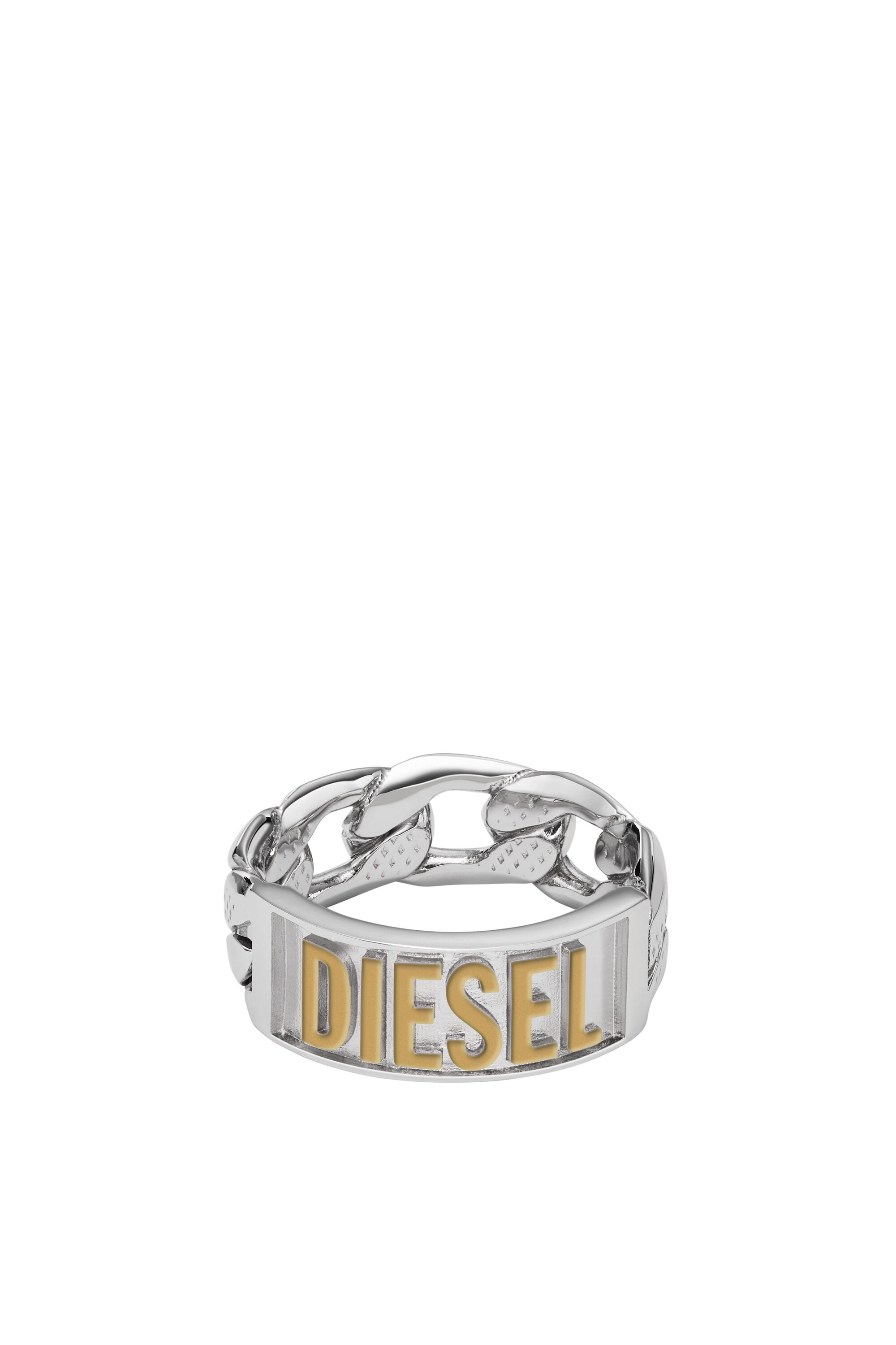 Diesel - DX1420, Unisex Two-Tone Stainless Steel Band Ring in Silver - Image 2