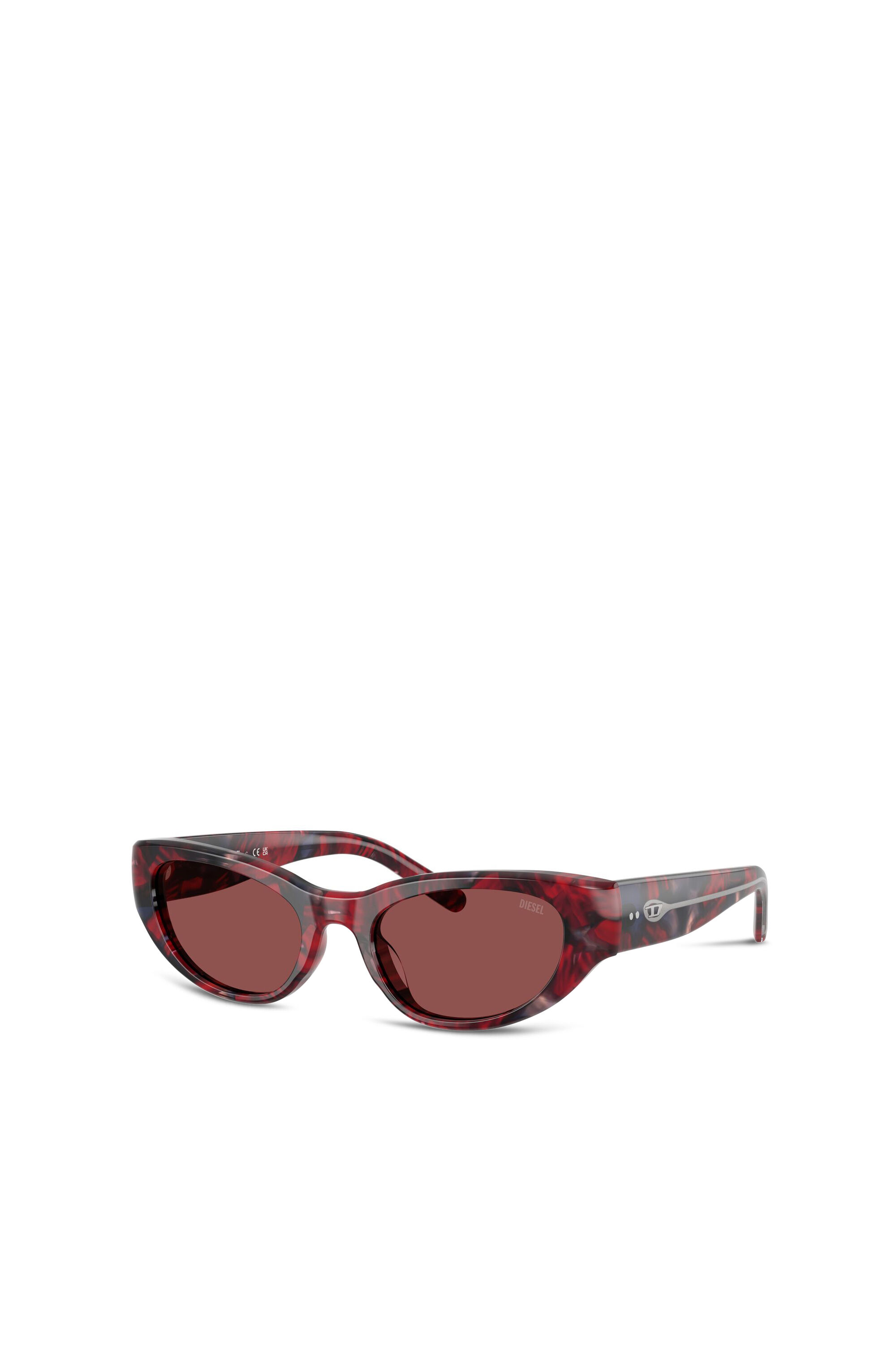 Diesel - 0DL2010U, Unisex's Cat-eye style sunglasses in Red/Brown - 4