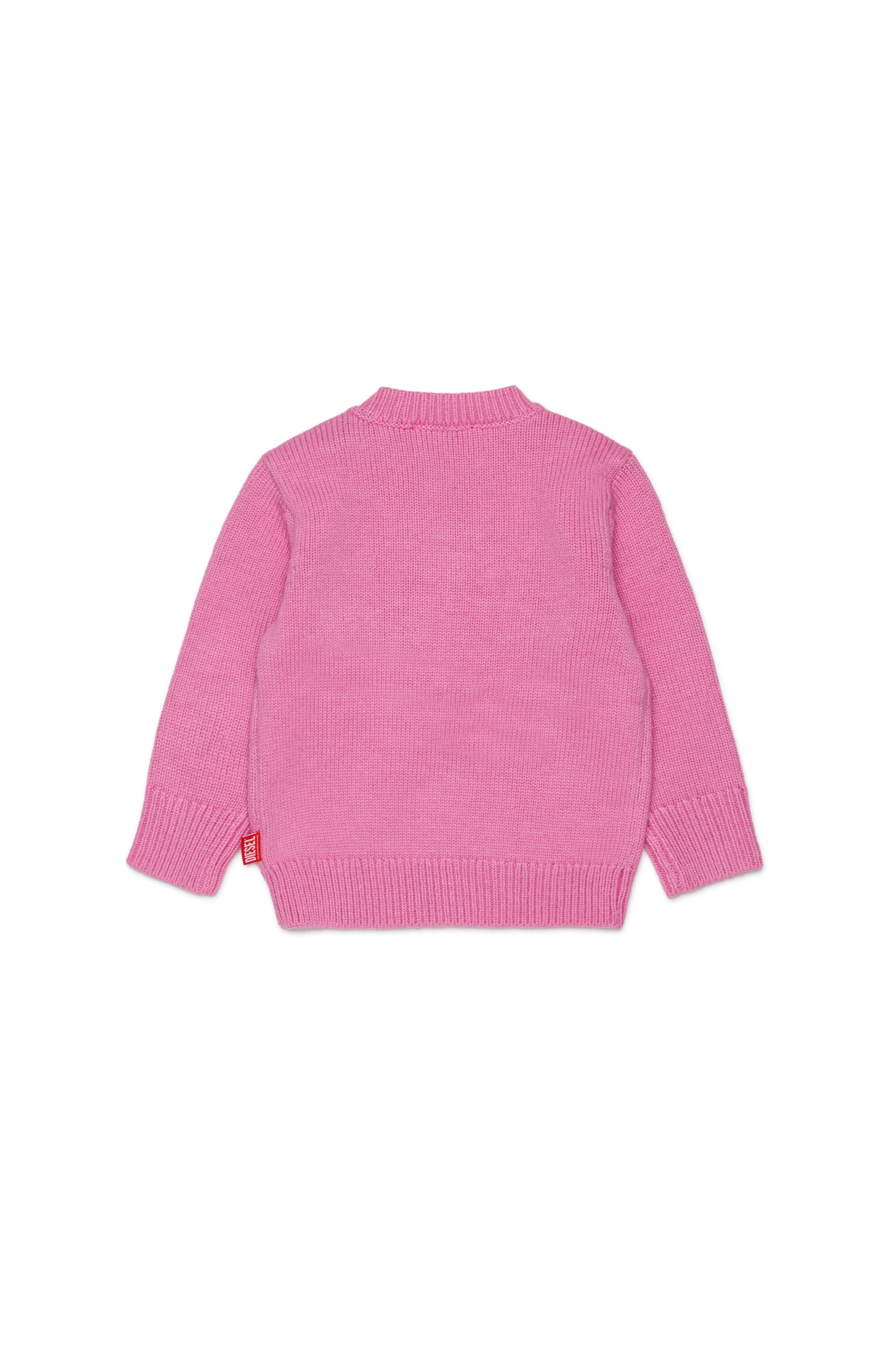 Diesel - KOMYB, Man's Cashmere-enriched jumper with big Oval D in Pink - 2