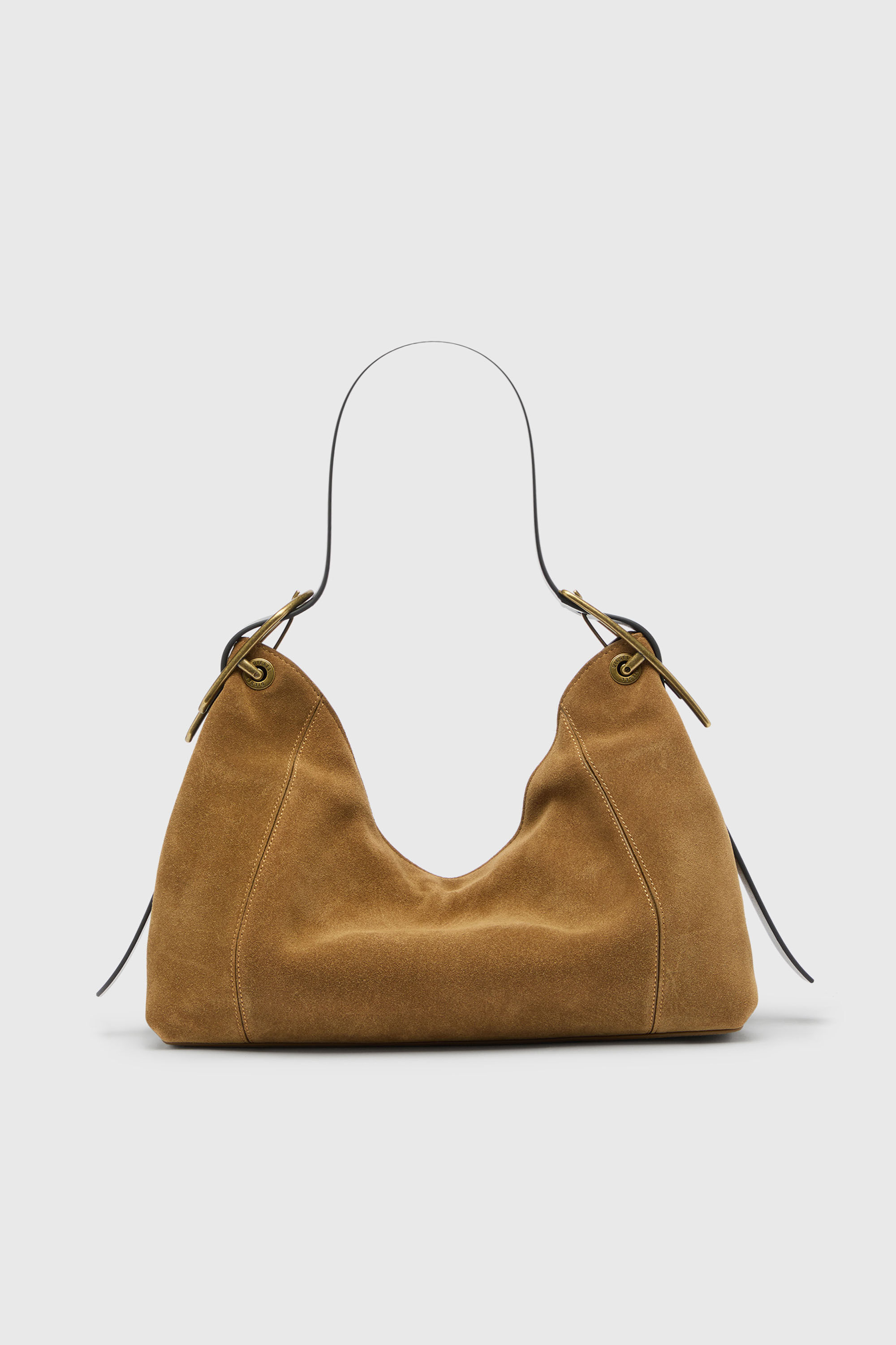 Diesel - D-LINE HOBO S, Woman's D-Line-Shoulder bag in waxed suede in Light Brown - 3