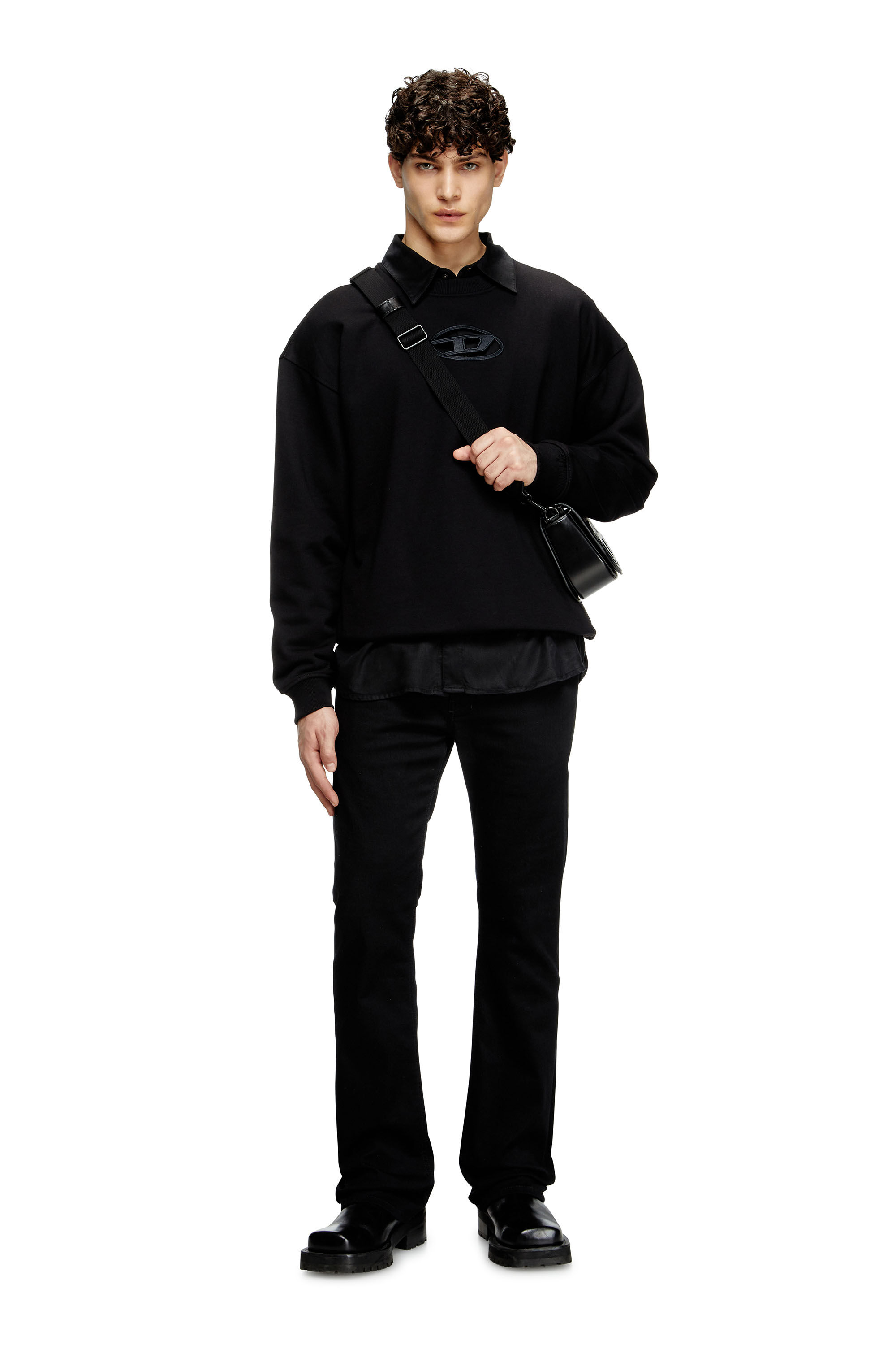 美品】DIESEL.カットアウトスウェット長袖ロゴ完売ゆったりS 黒