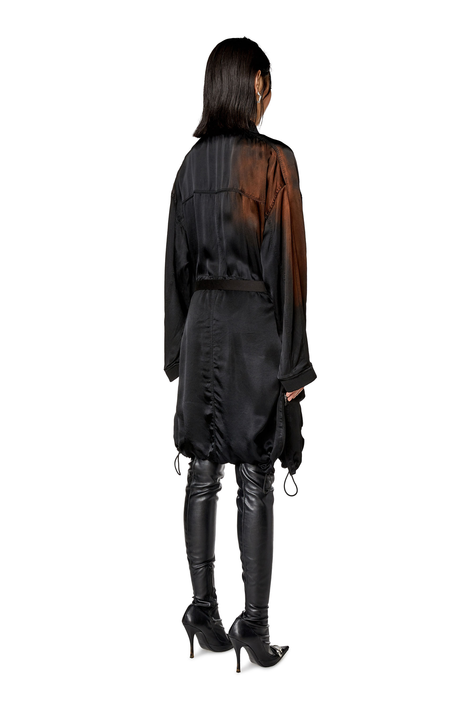 Diesel - D-SARAN, Woman Dress in solarised satin in Black - Image 3