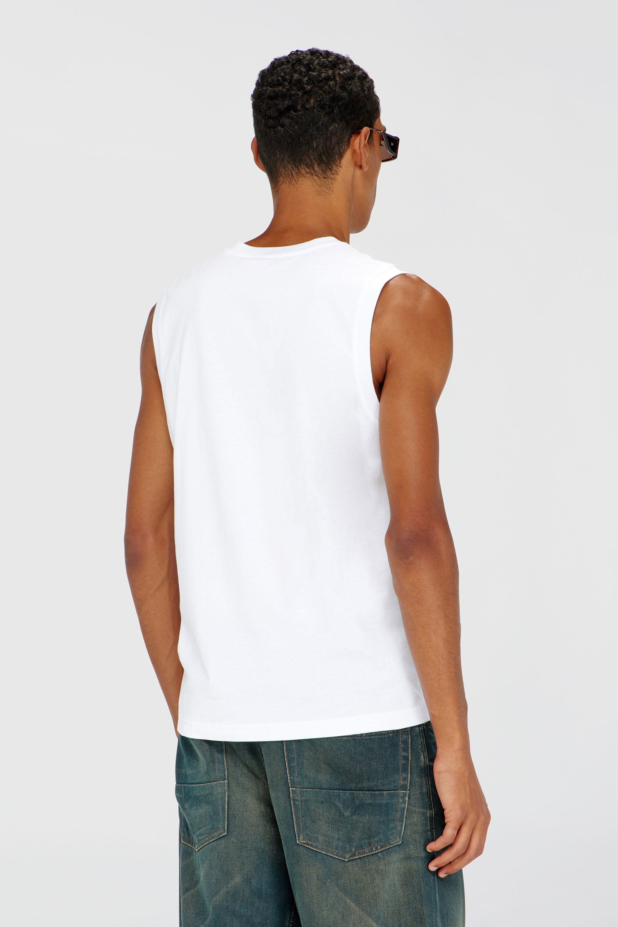 Diesel - T-ISCO-DIV, Man's Tank top with chest logo print in White - 4