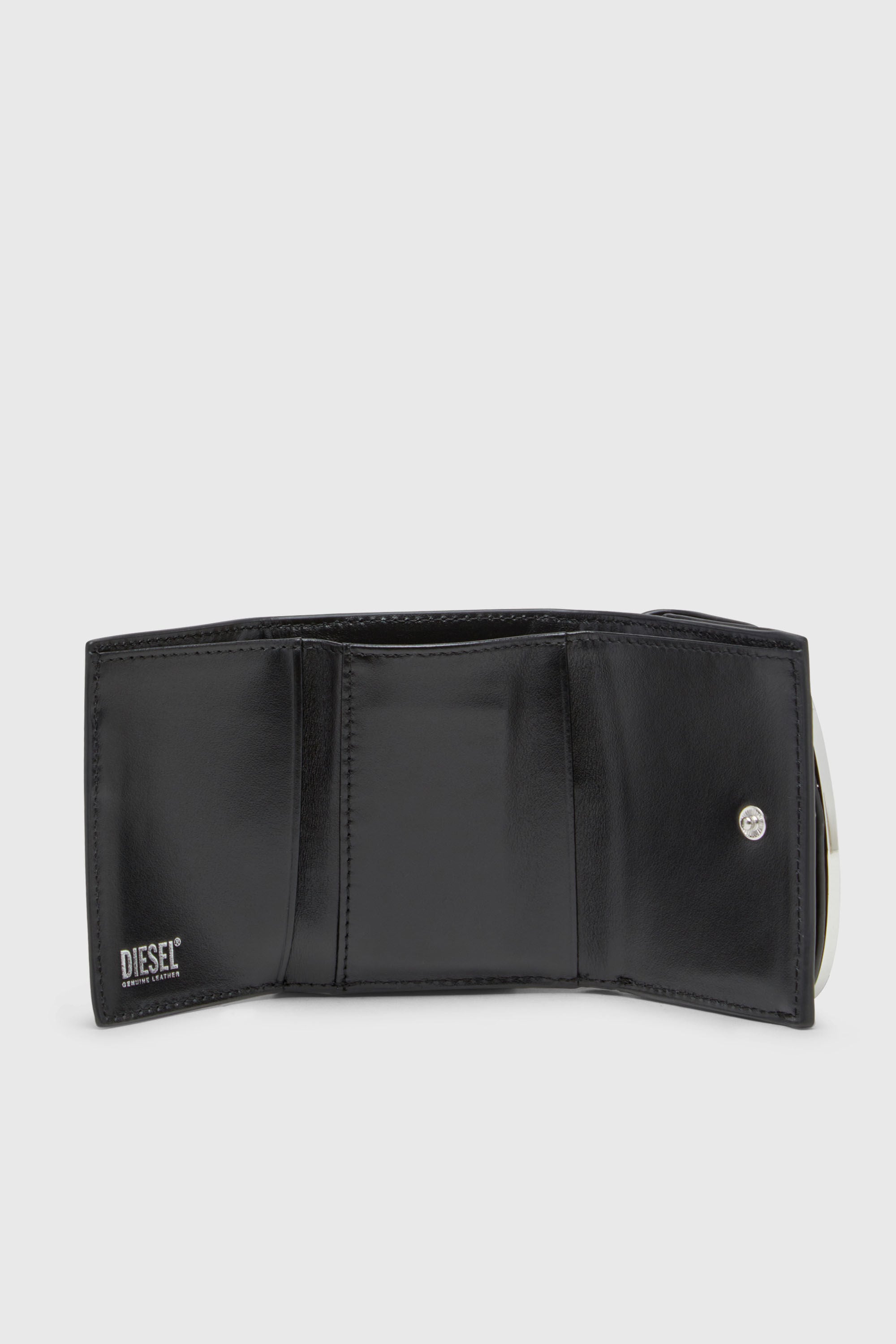 Diesel - 1DR TRI FOLD COIN XS II, Woman's Tri-fold wallet in leather in Black - 3