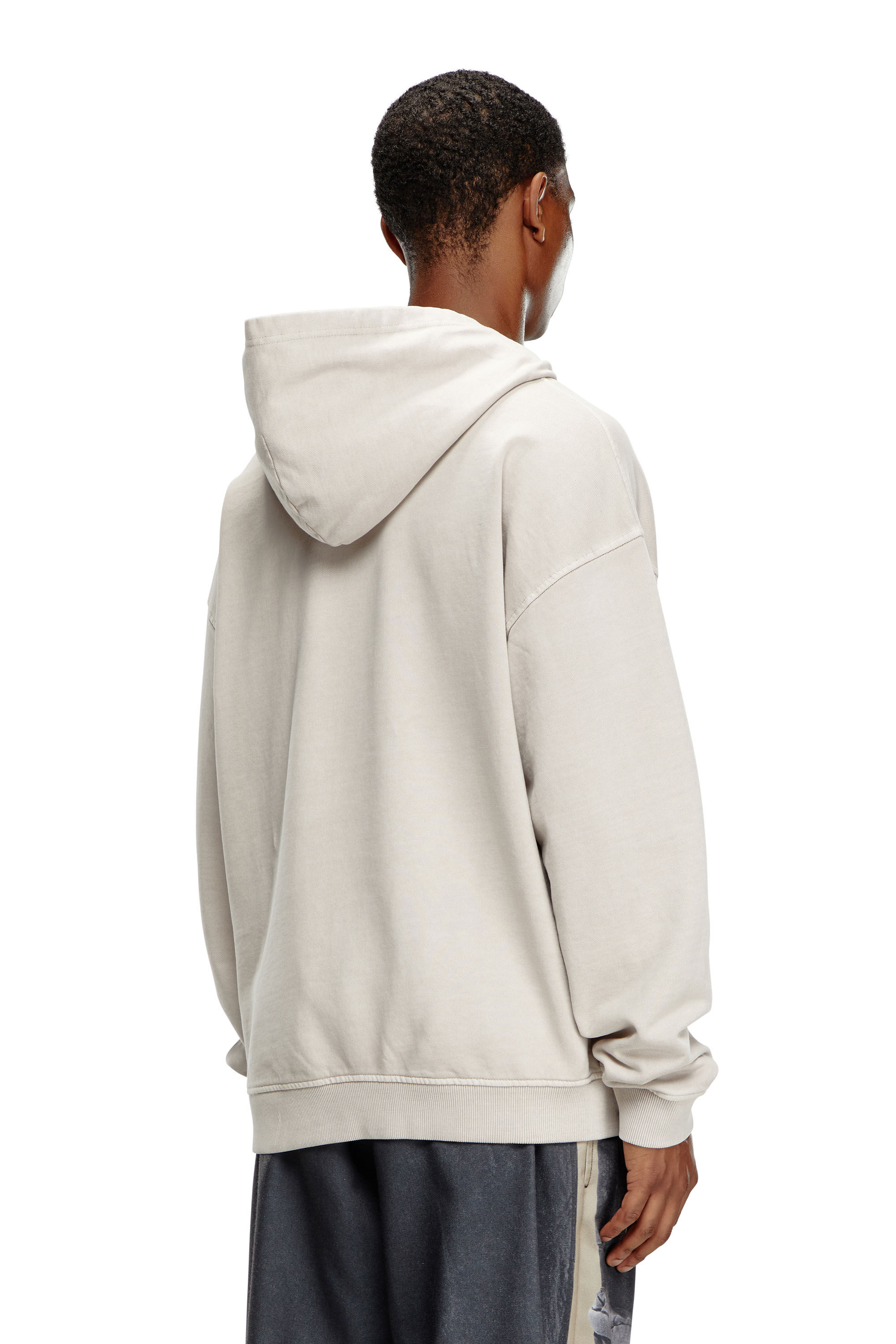 Men's Hoodie with multi-layered logo print | Grey | Diesel