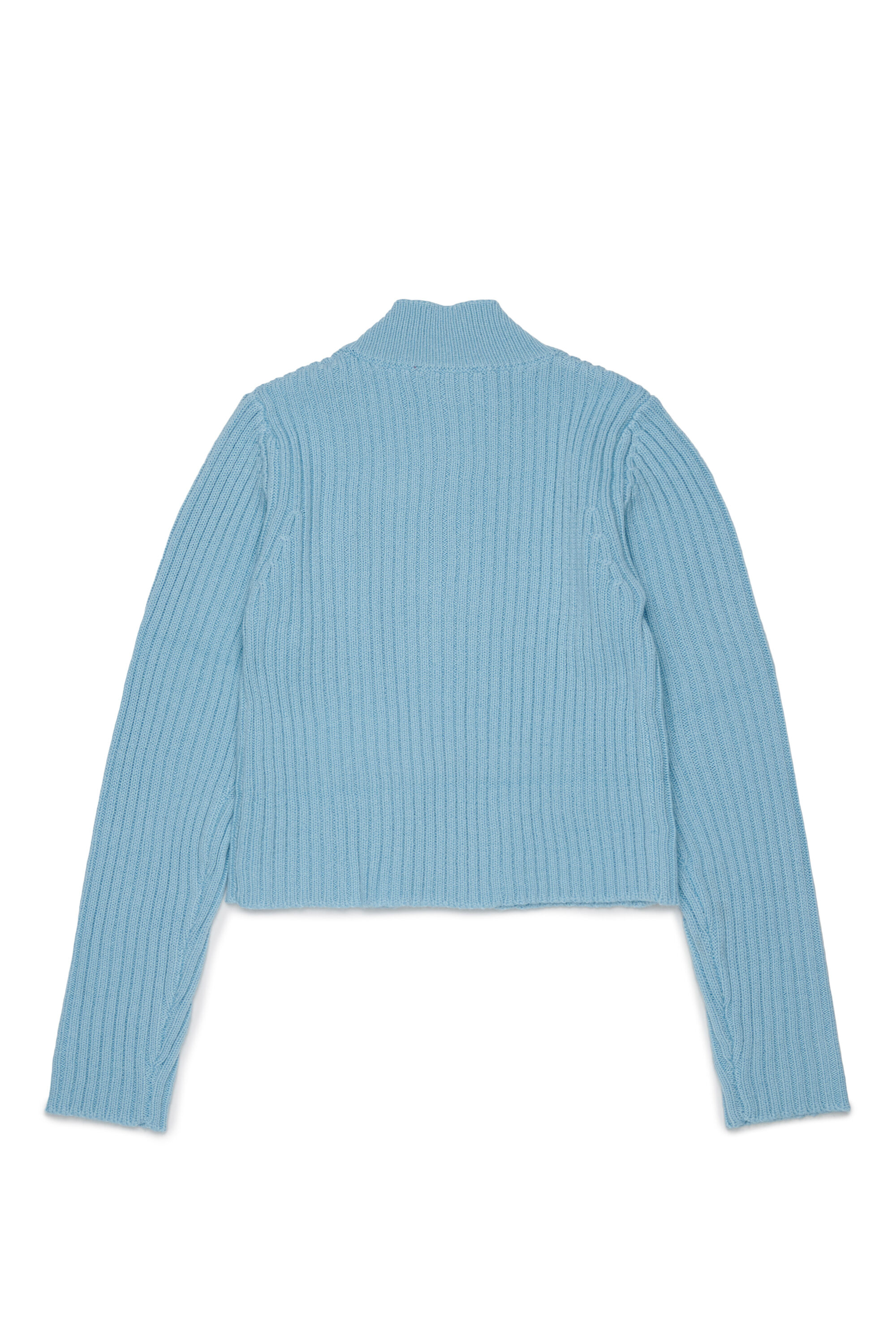 Diesel - KAMMY, Woman's Zip cardigan in wool blend with pockets in Light Blue - 2