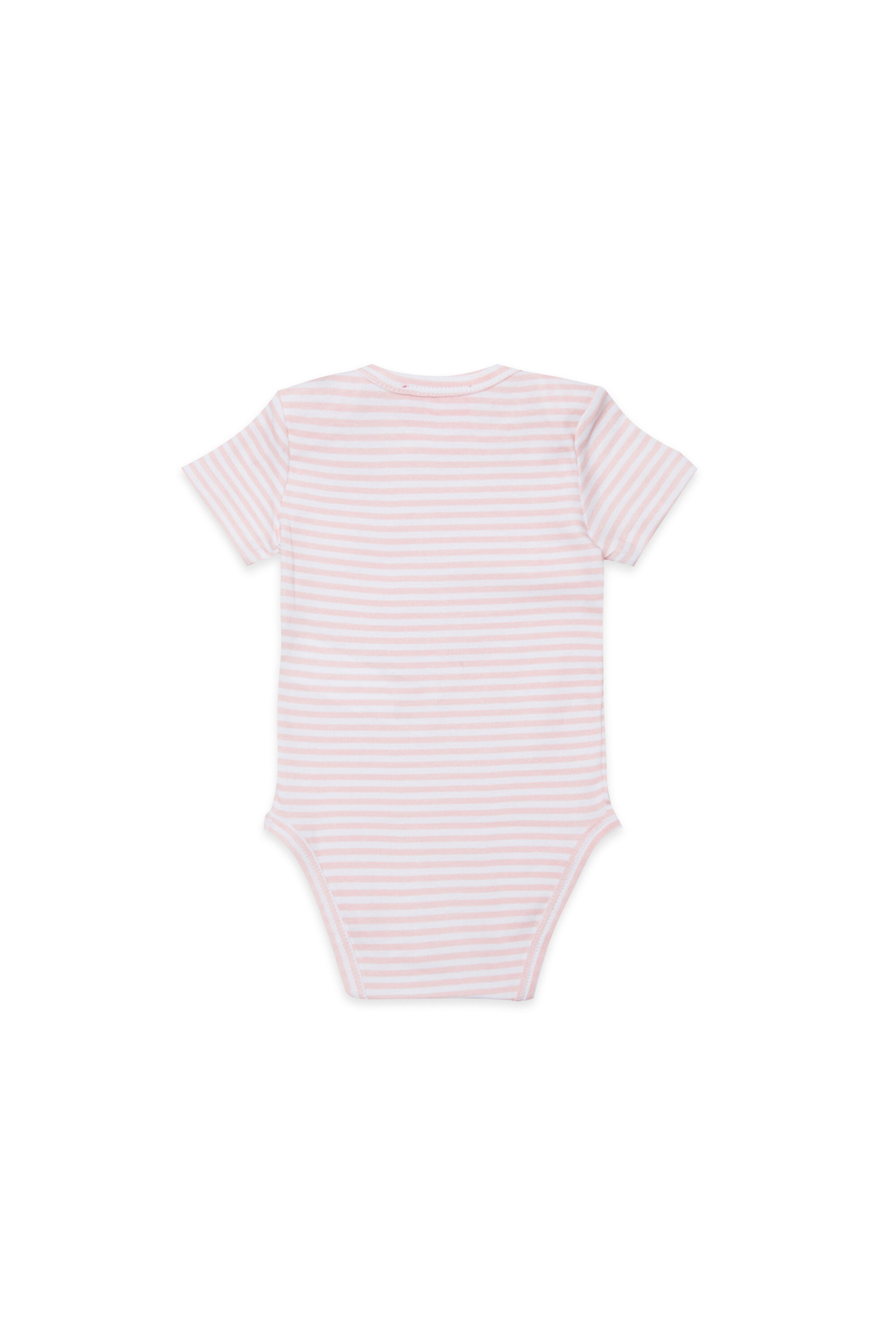 Diesel - USPEL-NB, Unisex's Cotton bodysuit with stripes and print in Pink - 2