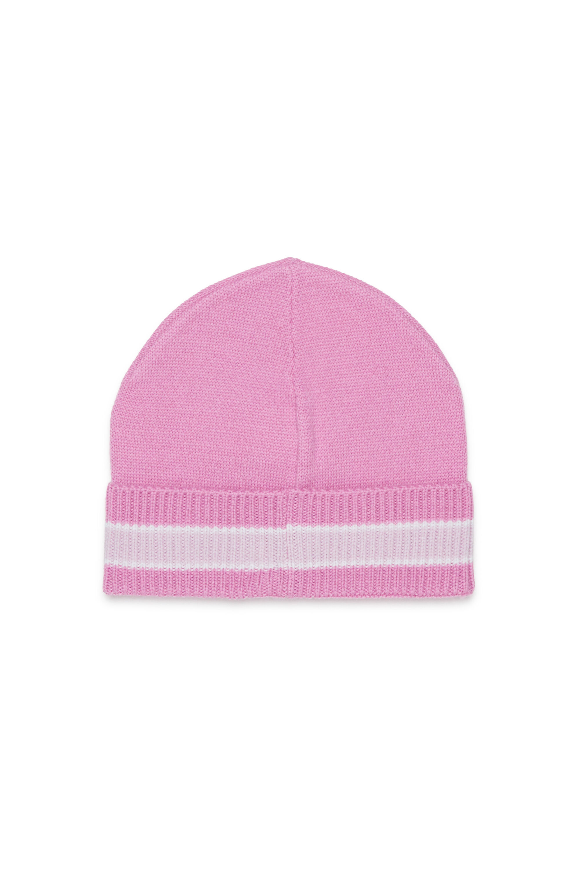 Diesel - FMOB, Unisex's Striped beanie in wool blend in Pink - 2