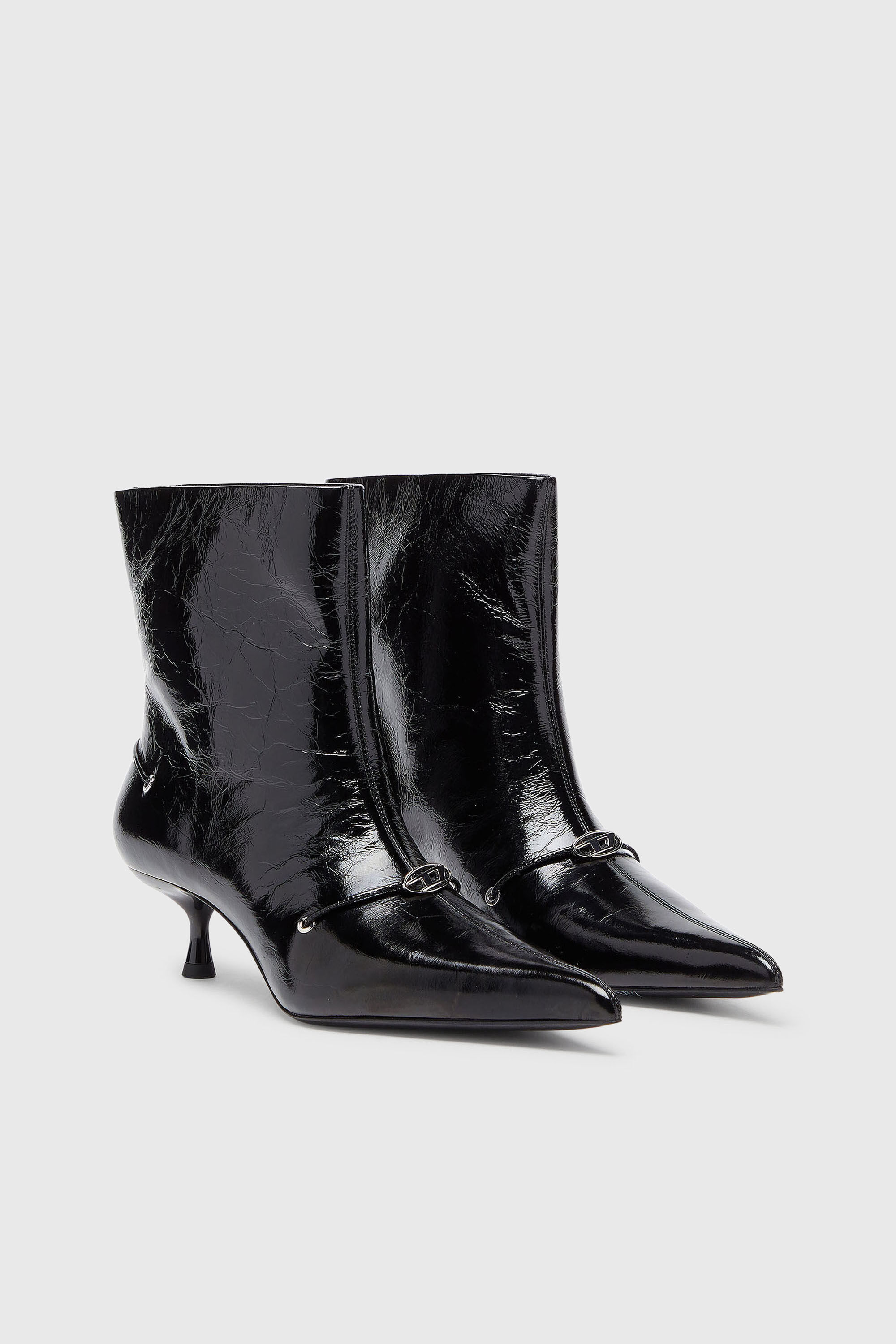 Diesel - D-JEWELS  40 TUBE, Woman's D-Jewels - Ankle boots in naplak leather in Black - 2