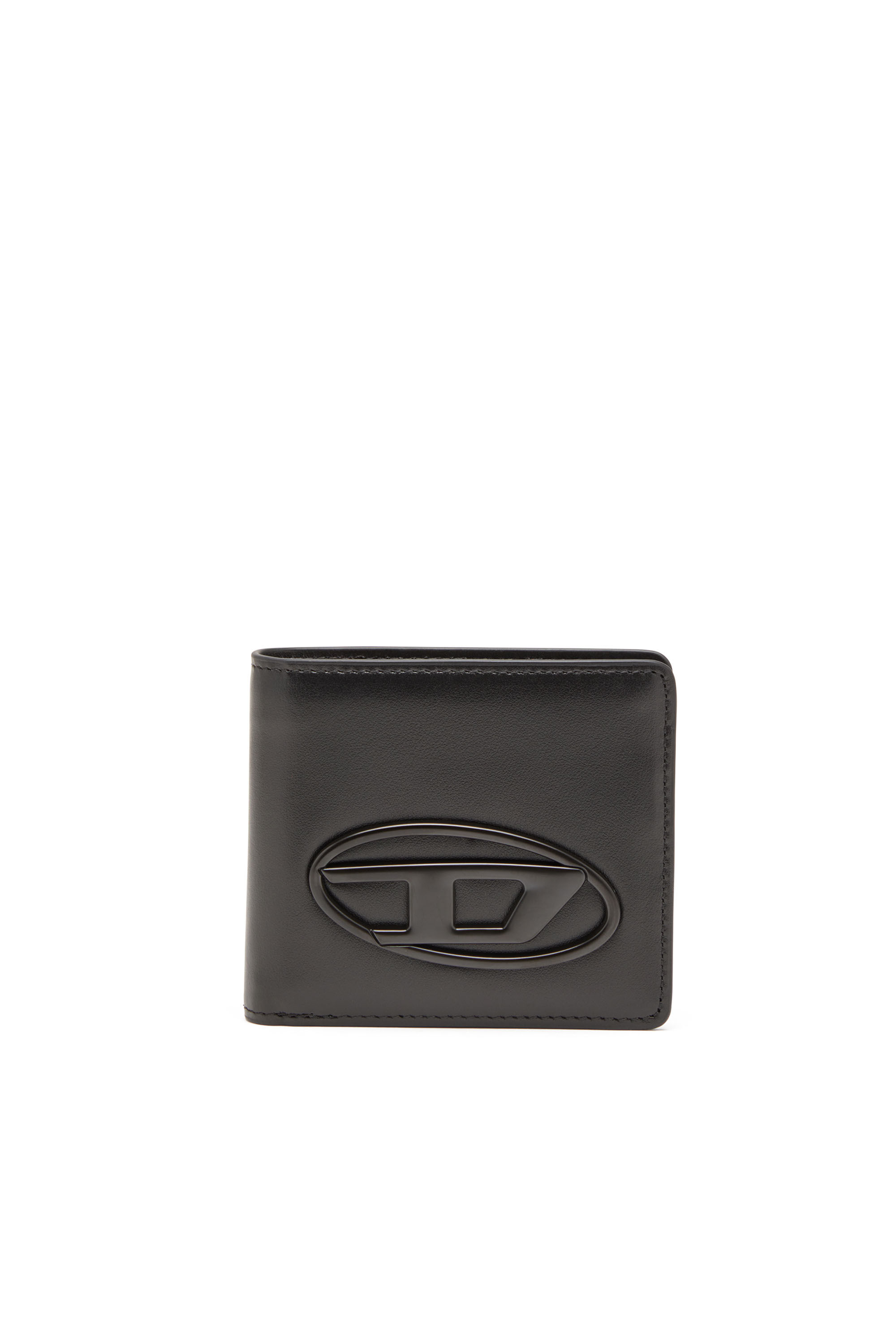 Diesel - HOLI-D BI FOLD COIN S 3D, Unisex Bi-fold wallet in bonded neoprene in Black - Image 1