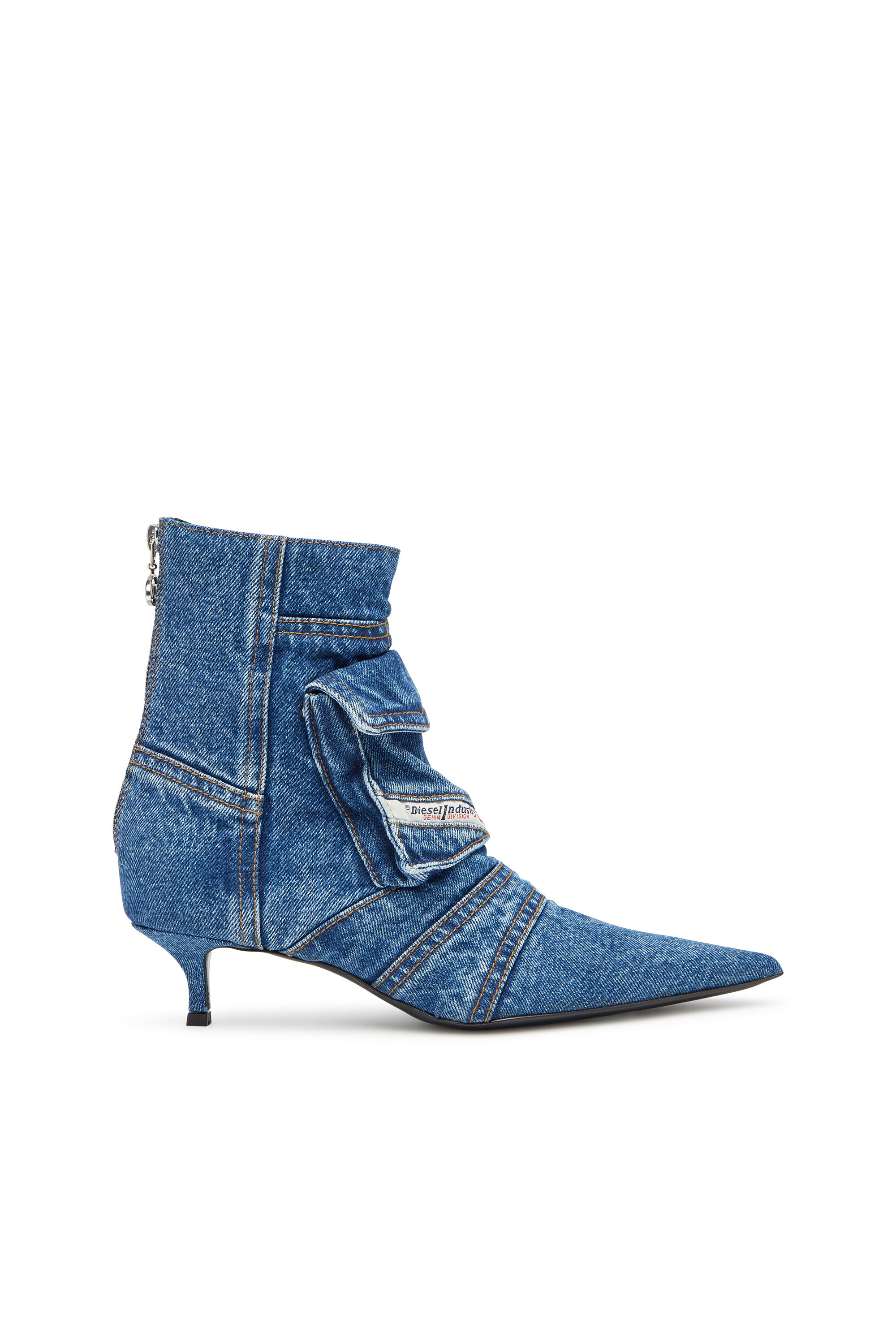 Women s D Venus Cargo ankle boots in washed denim Blue Diesel