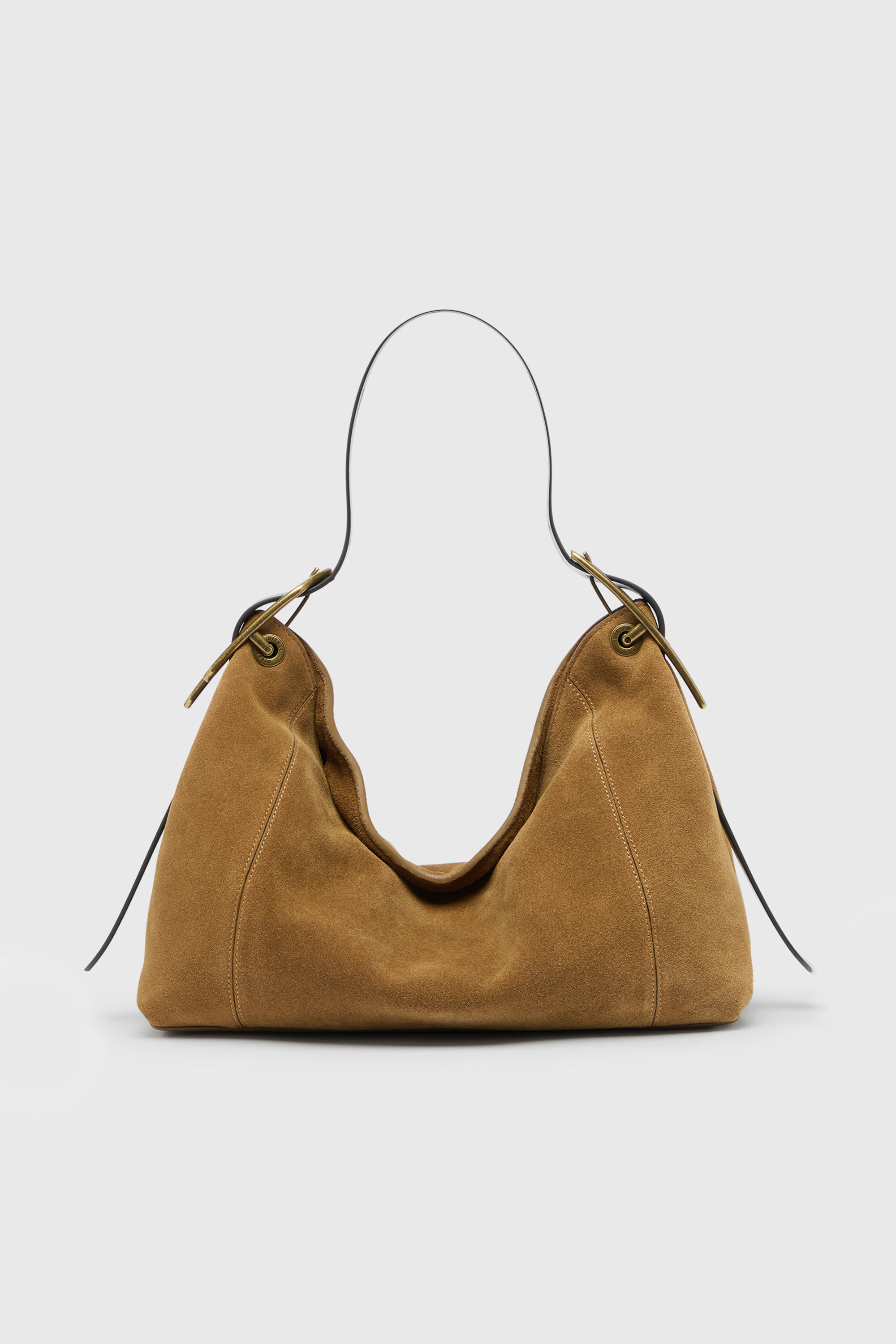 Diesel - D-LINE HOBO S, Woman's D-Line-Shoulder bag in waxed suede in Light Brown - 2