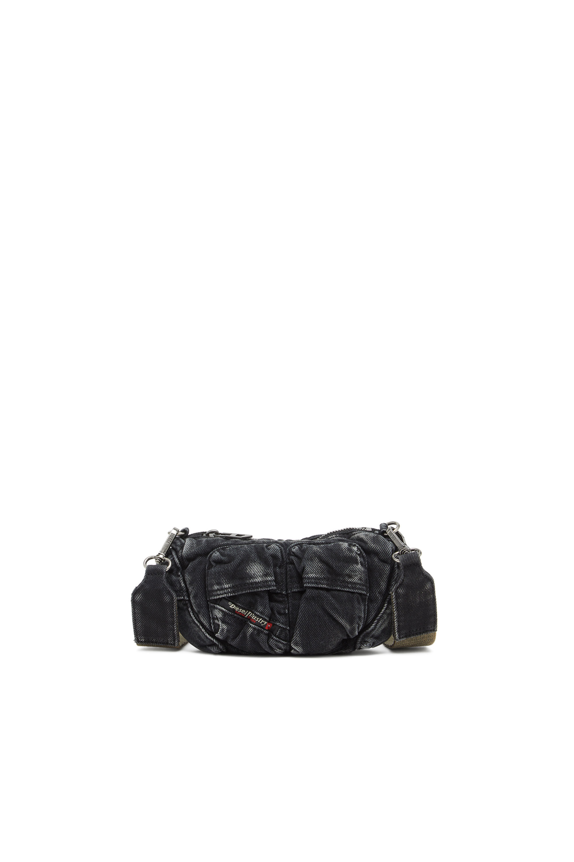 Diesel - MULTI-PKTS CROSSBODY XS X, Unisex's Multi-Pkts - Small bag in washed denim in Dark grey - 1