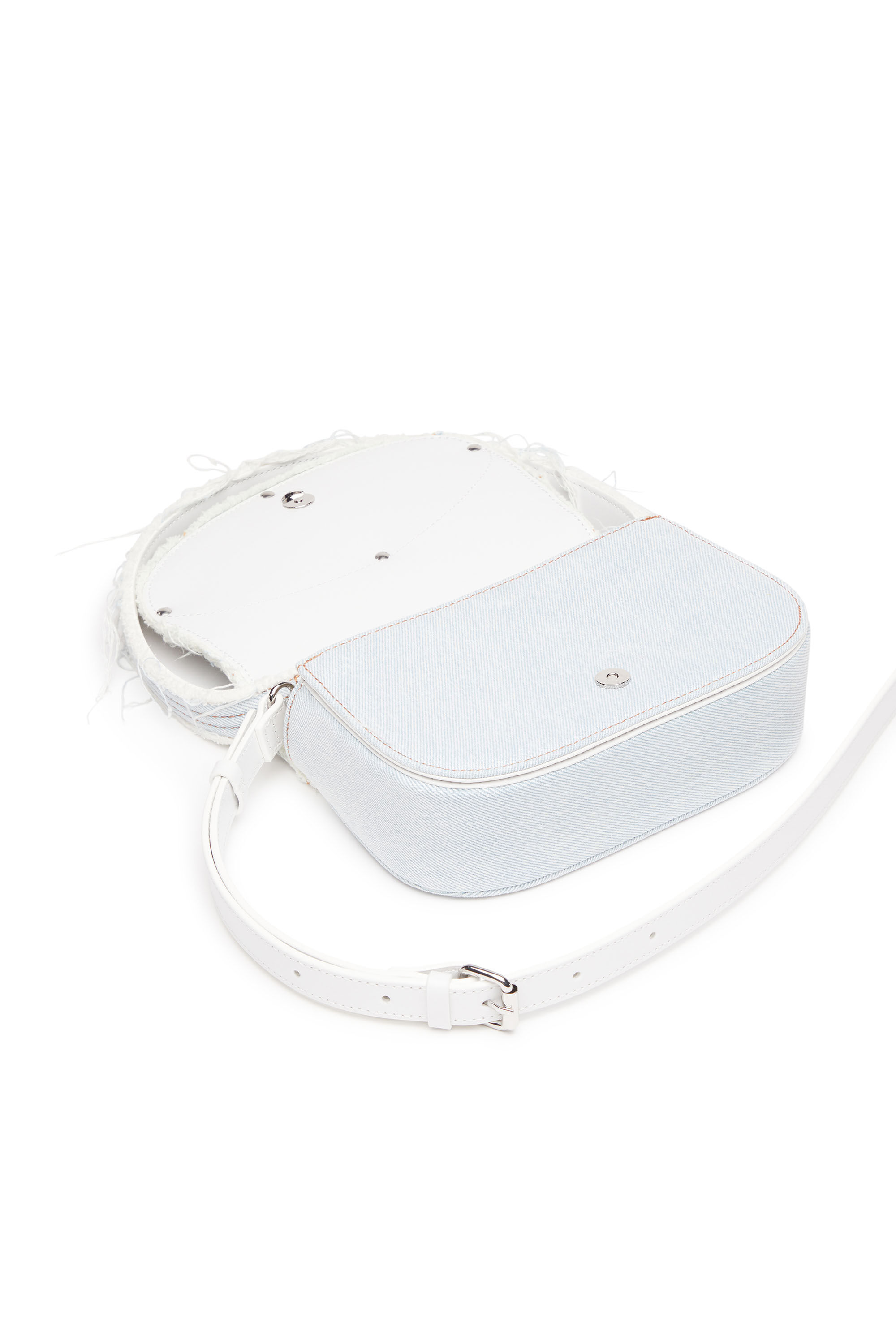 Women's 1DR-Iconic shoulder bag in denim and leather | Blue | Diesel