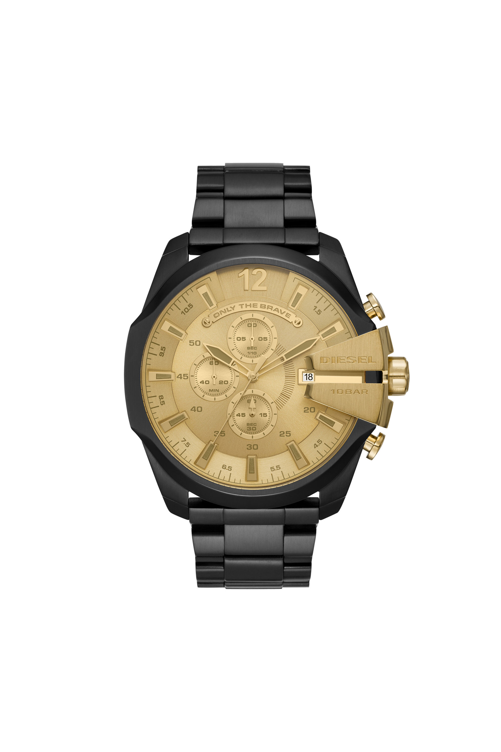 Black and best sale gold diesel watch