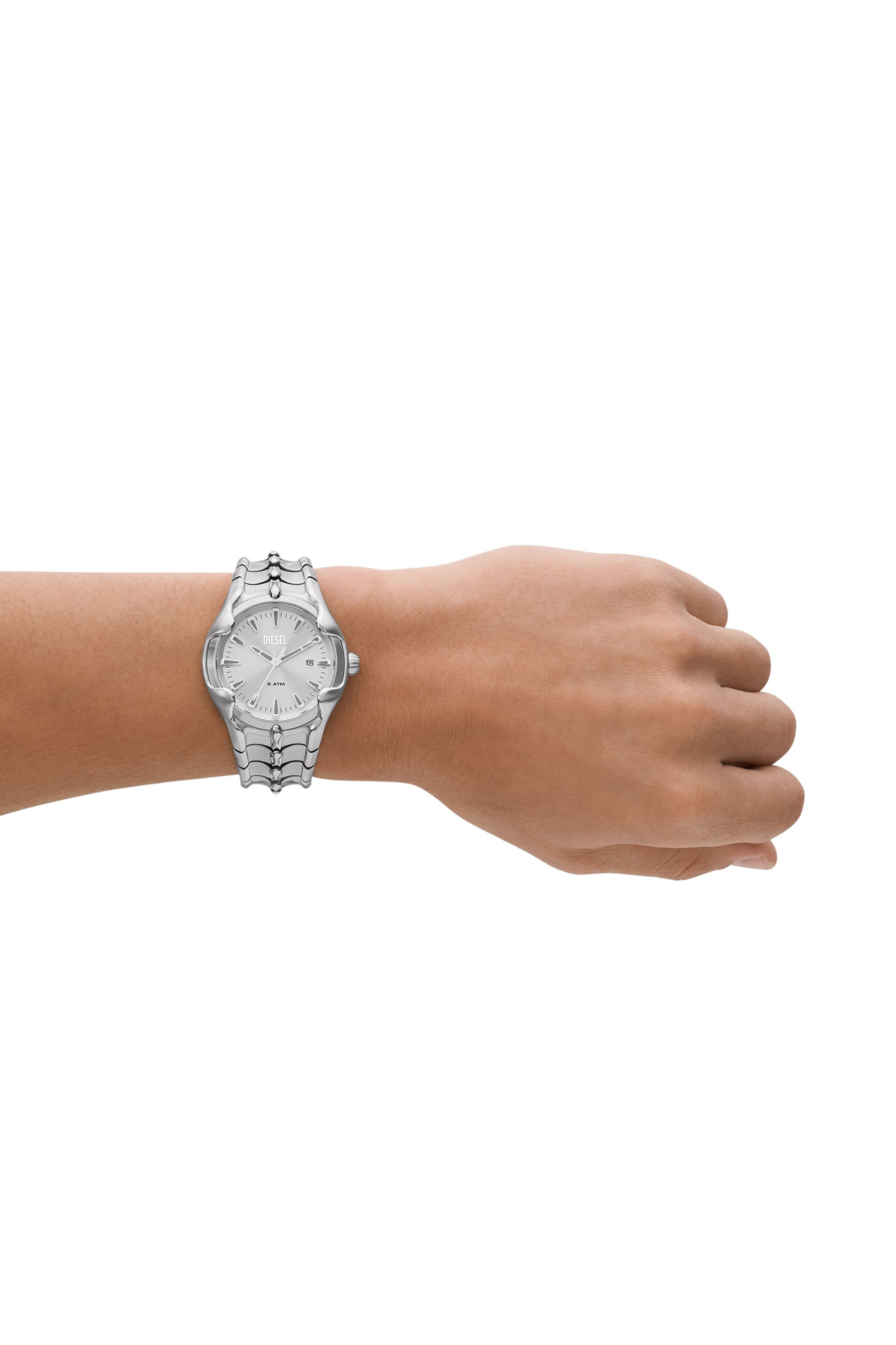 Men's Vert Three-Hand Date Stainless Steel Watch | Silver | Diesel NL