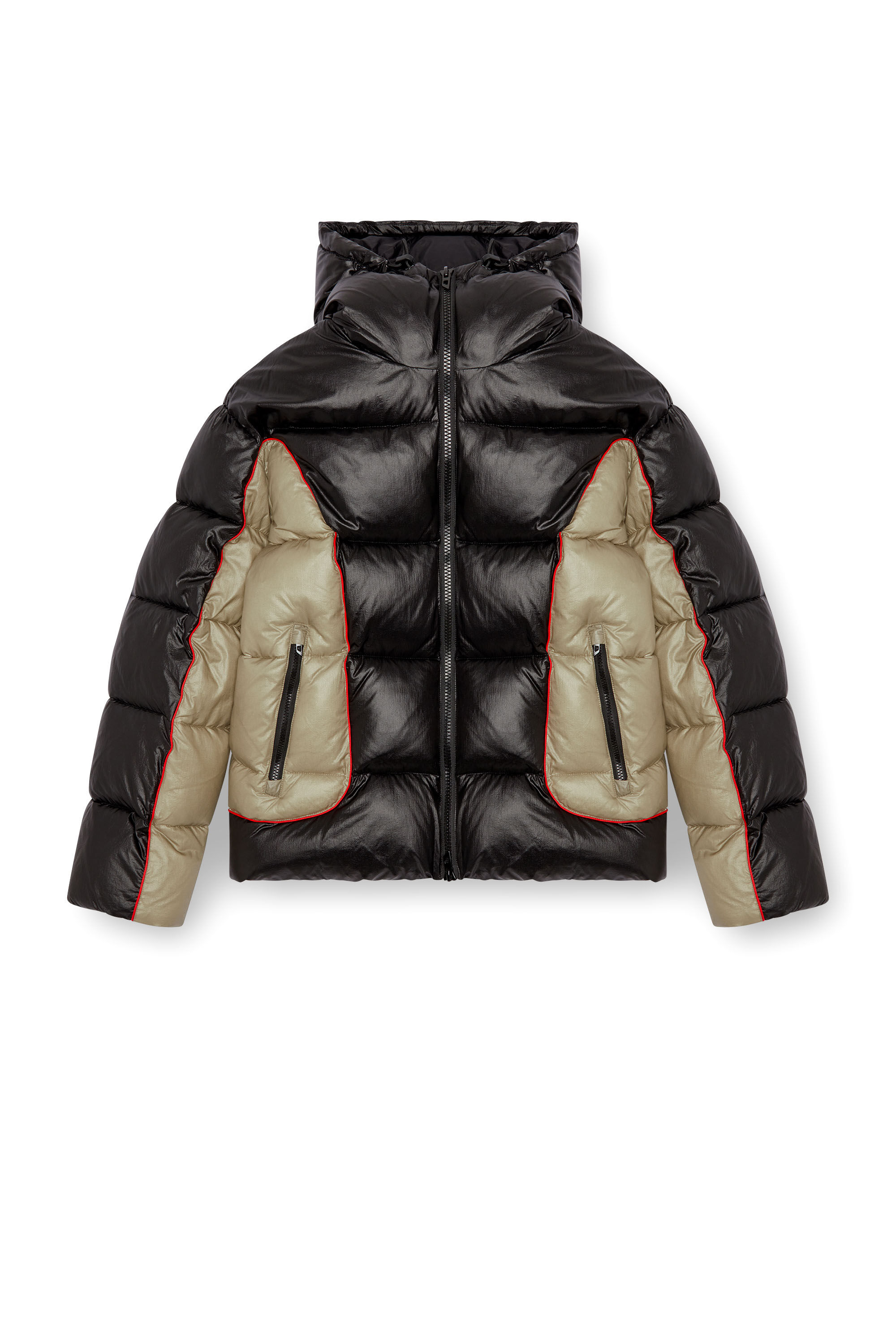 Shiny bubble coat with fur hood deals