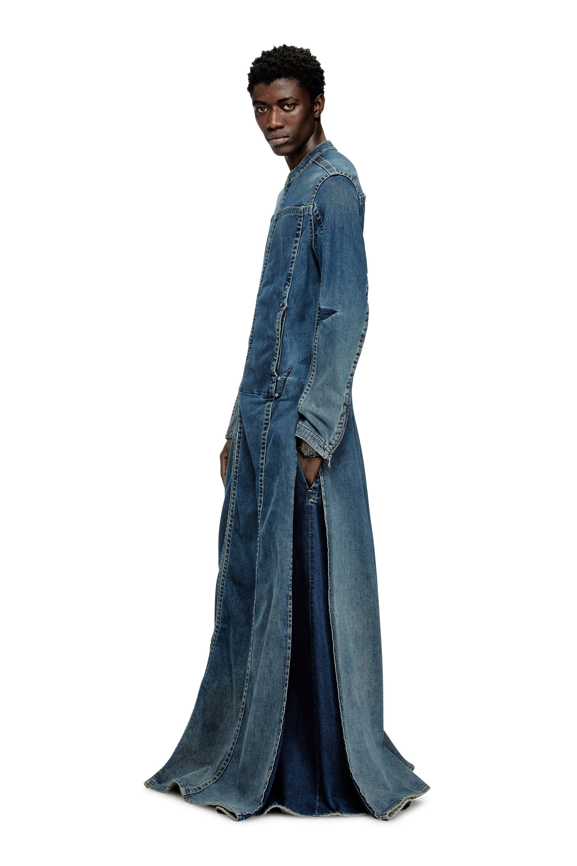 Diesel - D-JORGE-RE-FSG, Man's Extreme coat in Rehab denim in Medium blue - 3