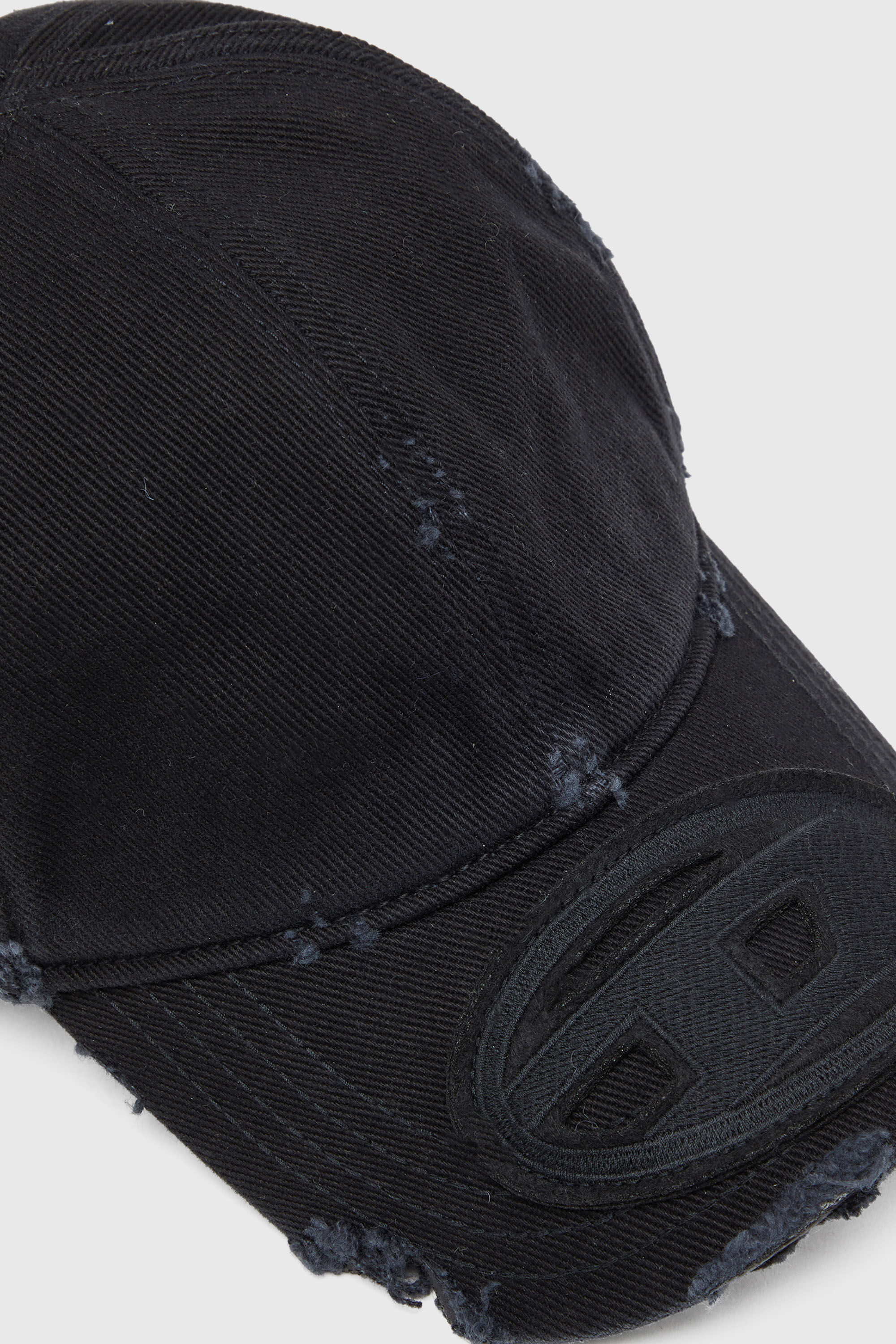 Diesel - C-BIGDOV, Man's Cotton twill cap with distressed details in Black - 3