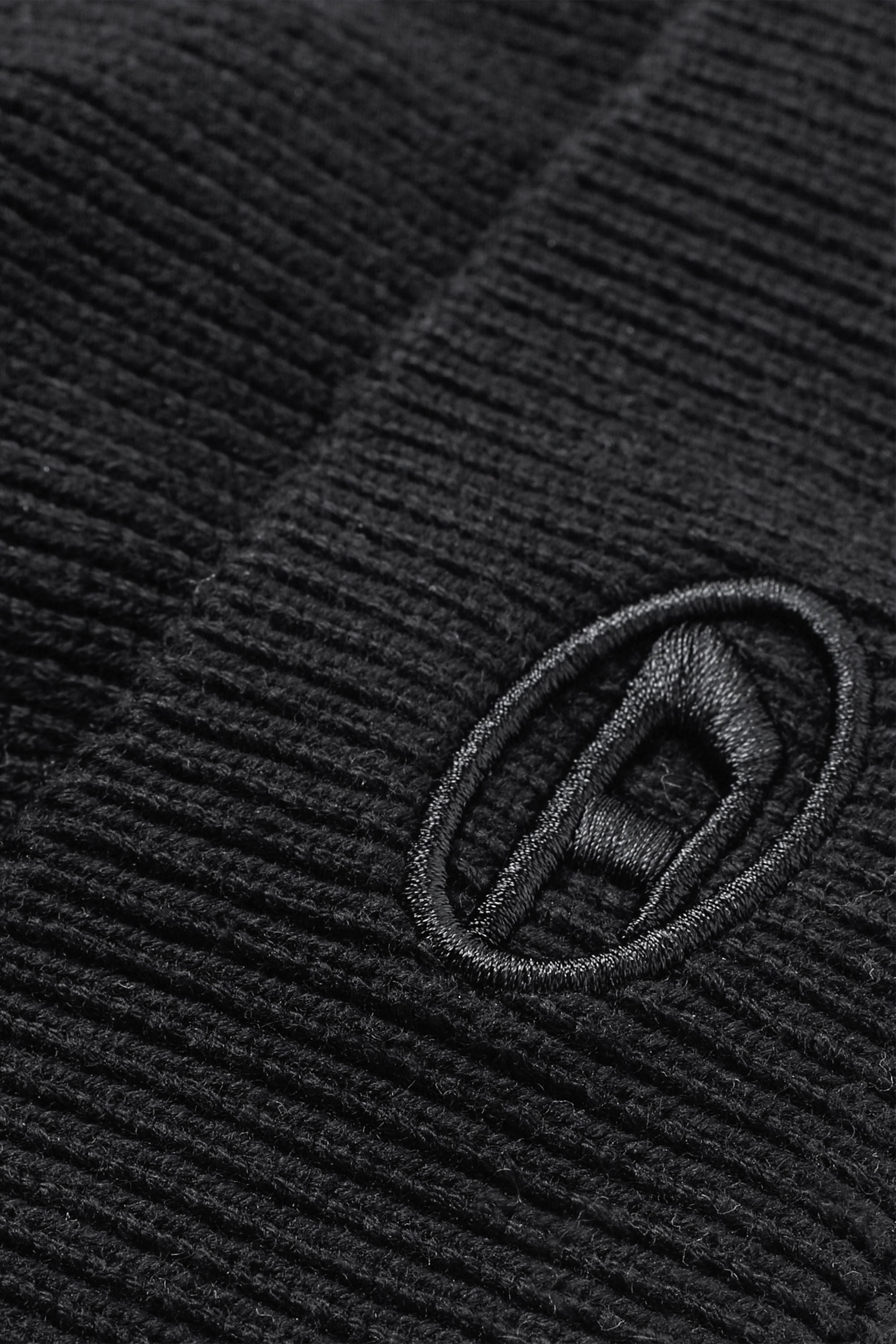 Diesel - K-CODER-FULLY B, Unisex's Ribbed beanie with D embroidery in Black - 3