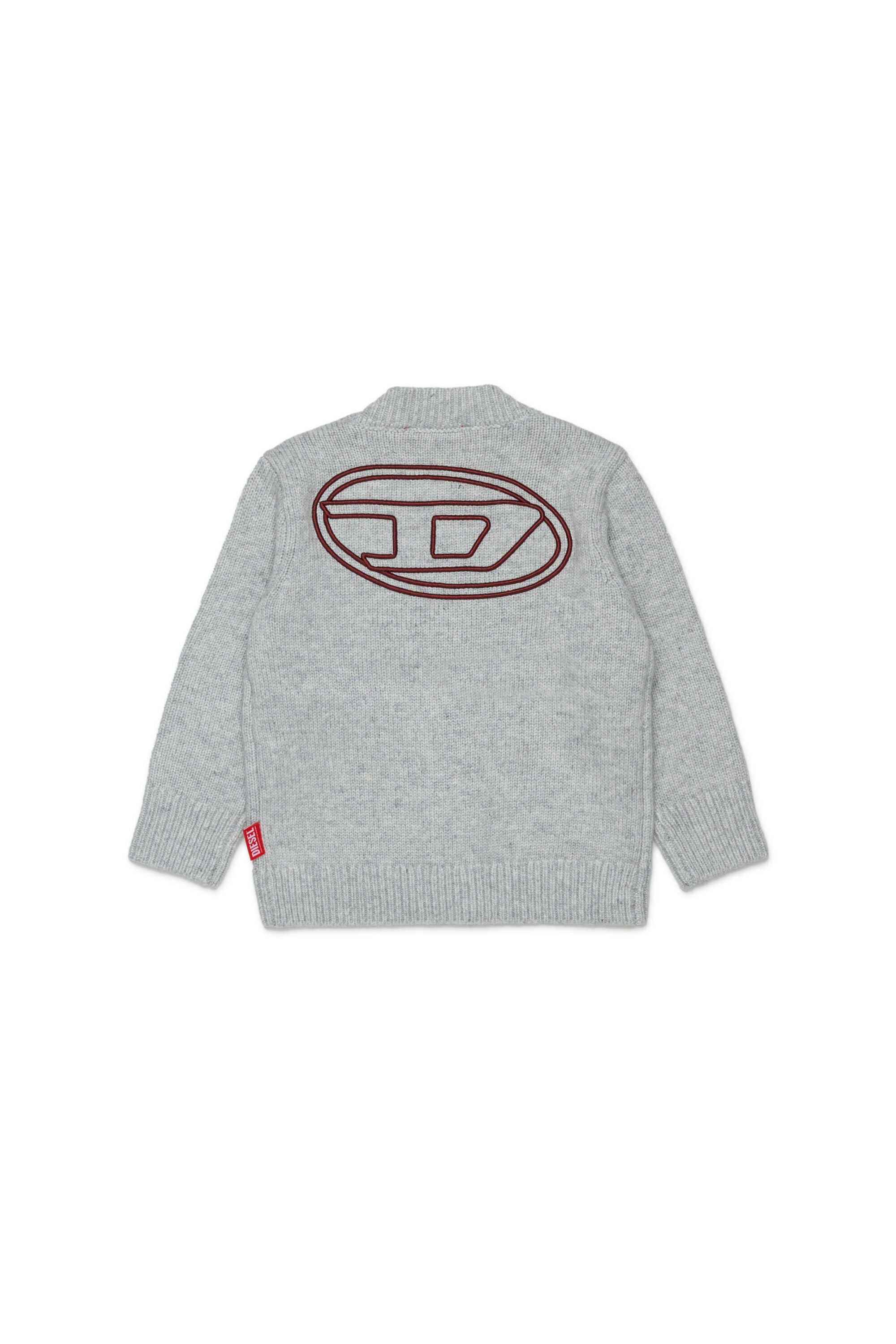 Diesel - KOLYB, Man's Cashmere-enriched cardigan with big Oval D in Grey - 2