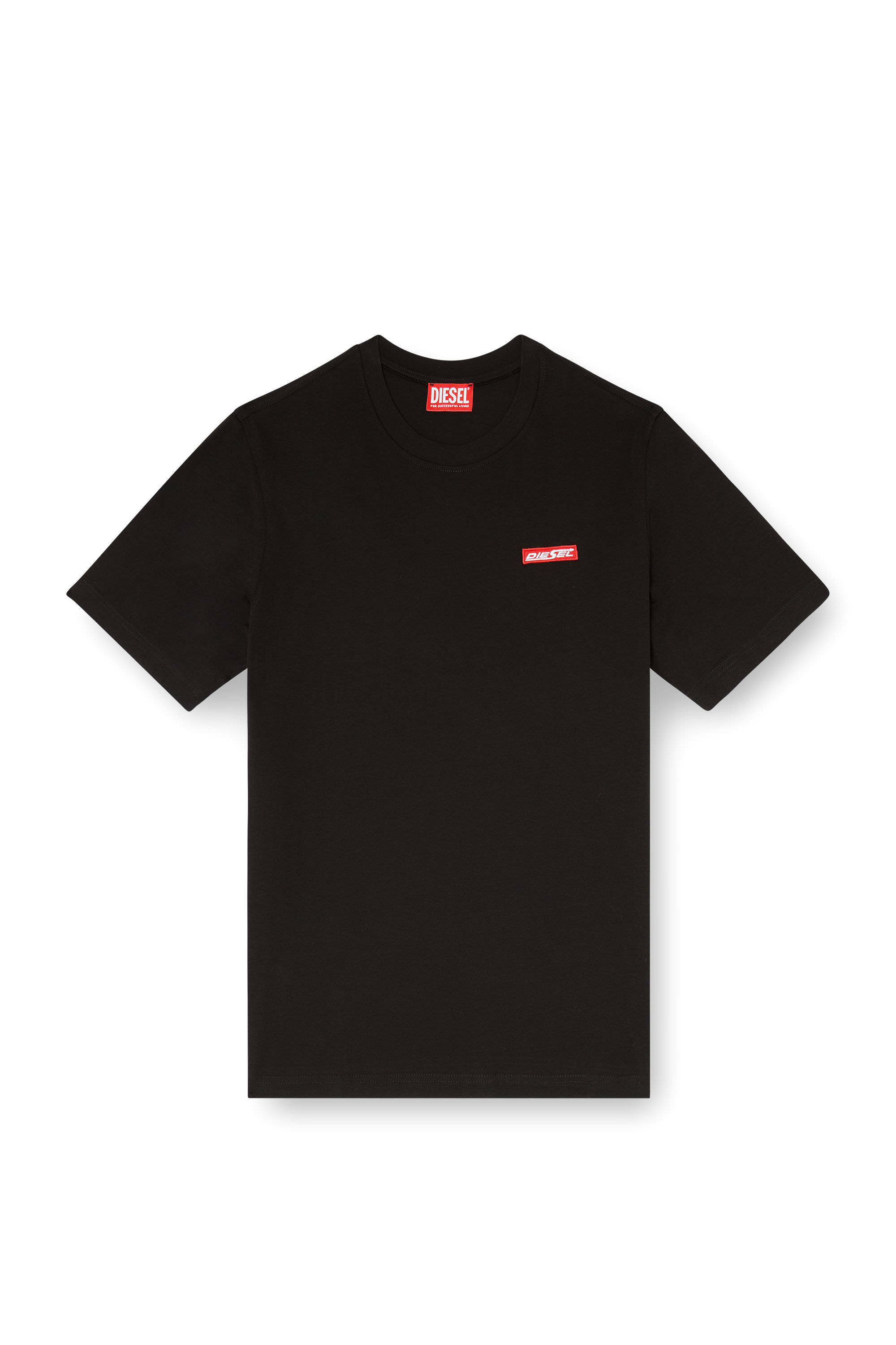 Diesel - T-ADJUST-AA12, Man's Cotton T-shirt with logo patch in Black - 2