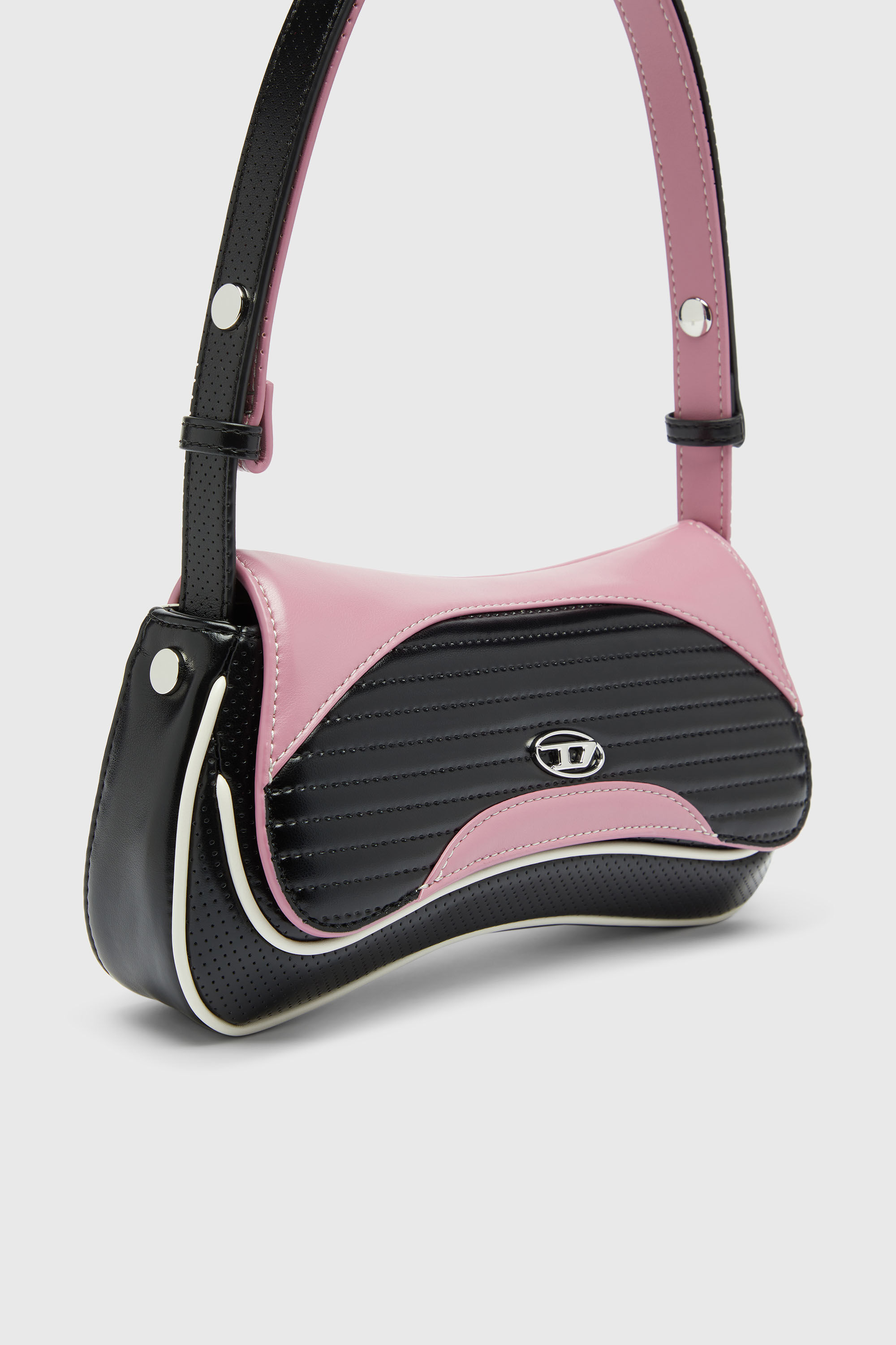 Diesel - PLAY CLUTCH, Woman's Play - Clutch with colour-block design in Black/Pink - 6