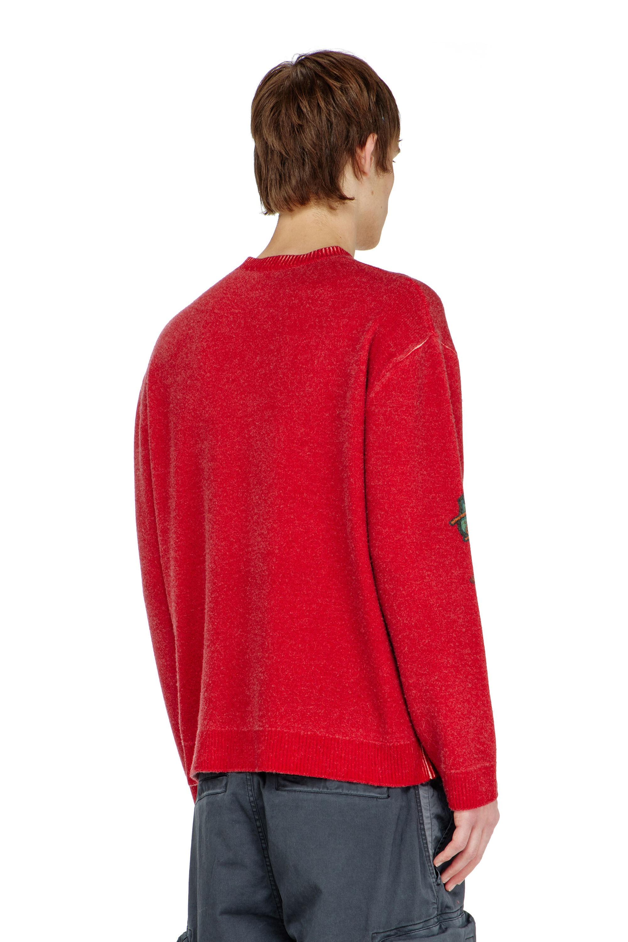 Diesel - K-PATCY, Man's Wool jumper with printed patches in Red - 4