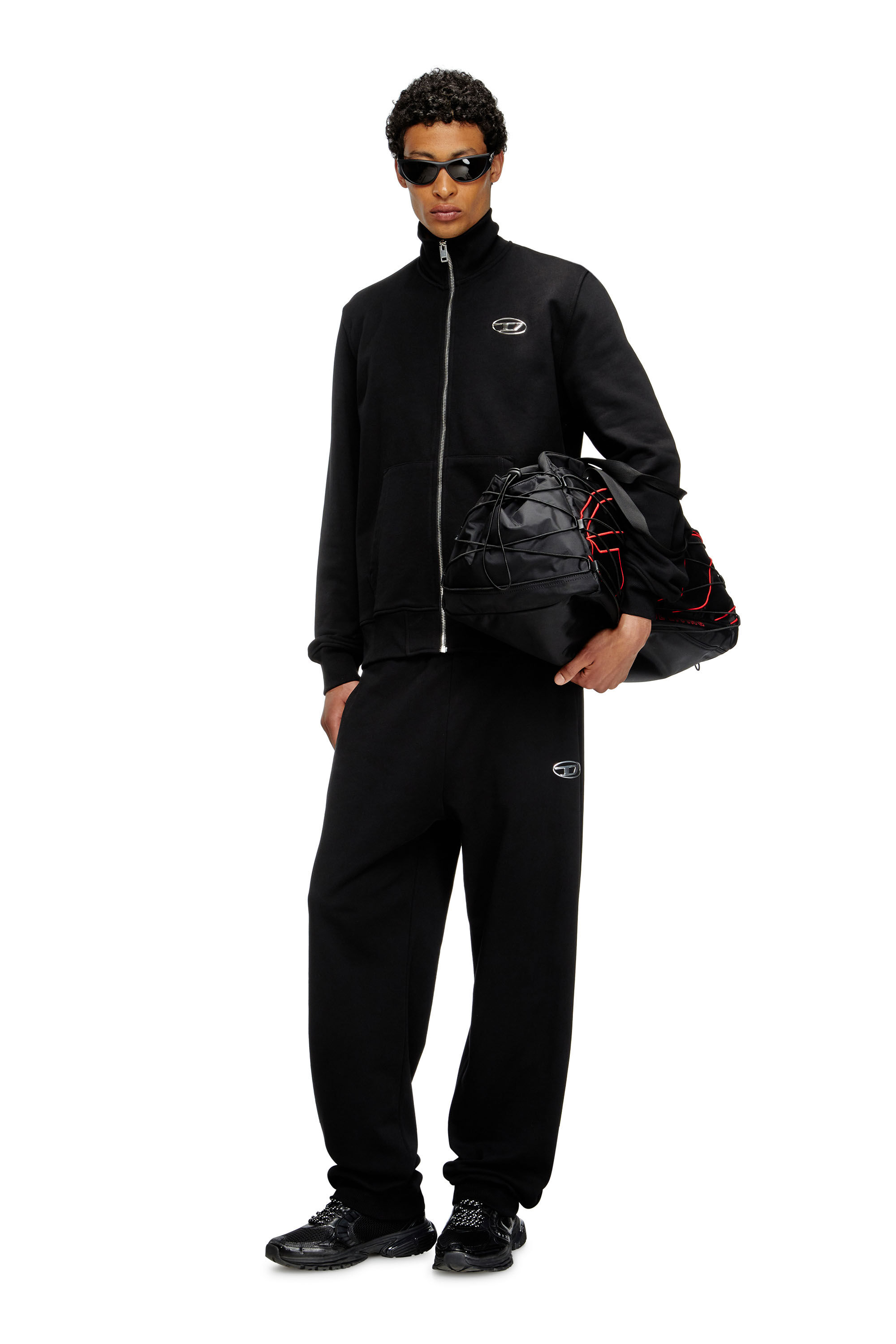 Diesel - P-MARKY-OD, Man's Sweatpants with metal-effect Oval D logo in Black - 1