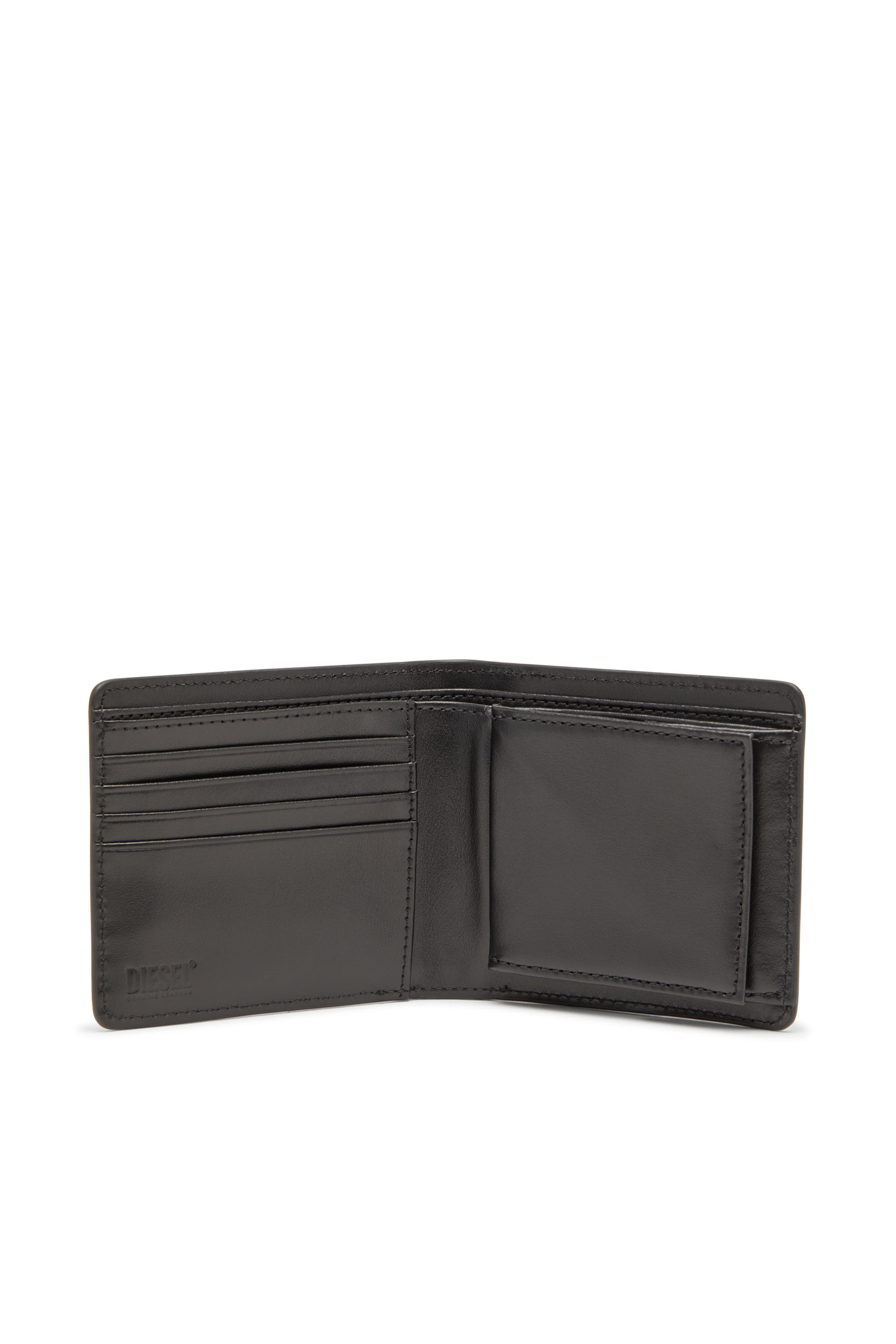 Diesel - HOLI-D BI FOLD COIN S 3D, Unisex Bi-fold wallet in bonded neoprene in Black - Image 3