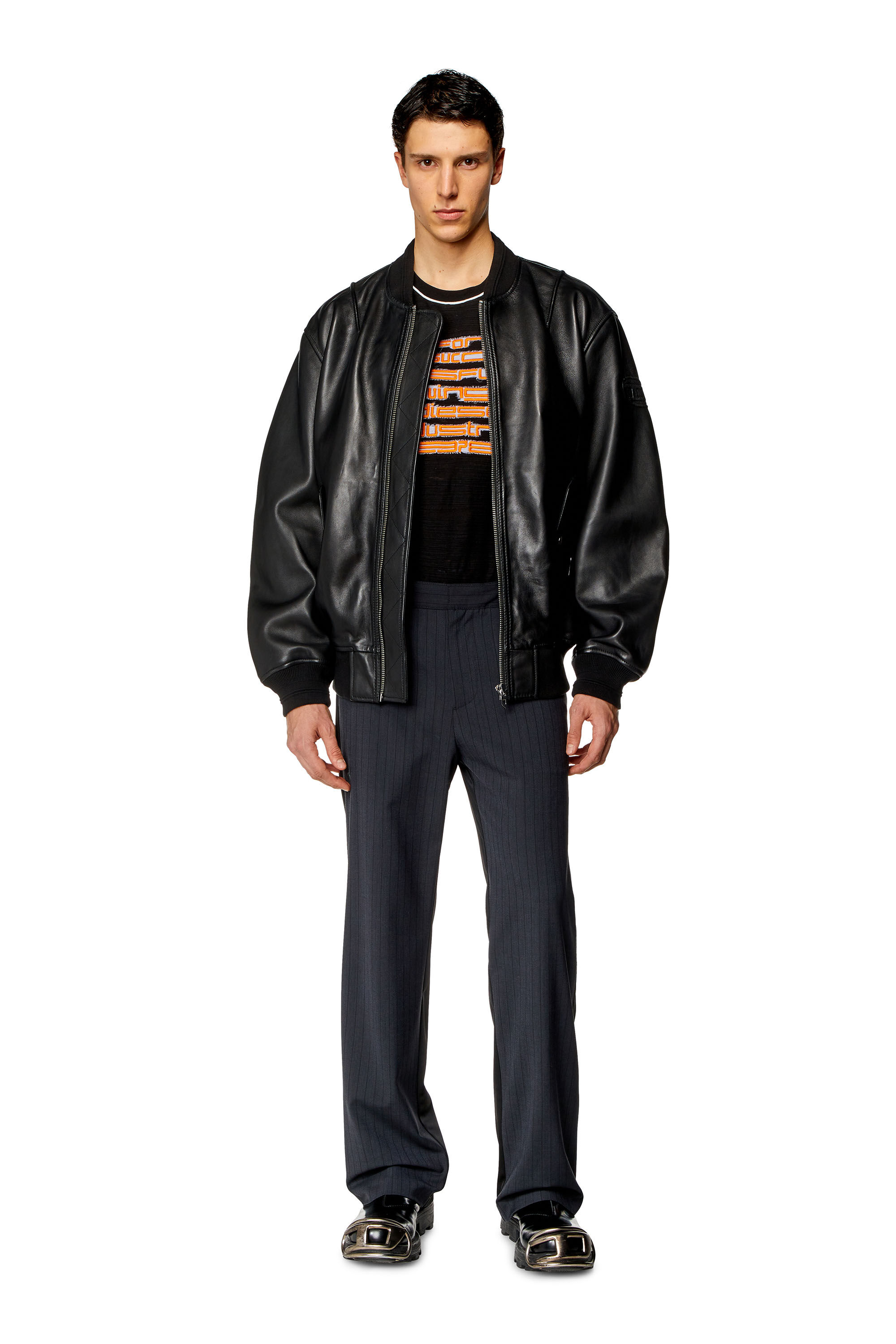 Buy leather bomber jacket discount